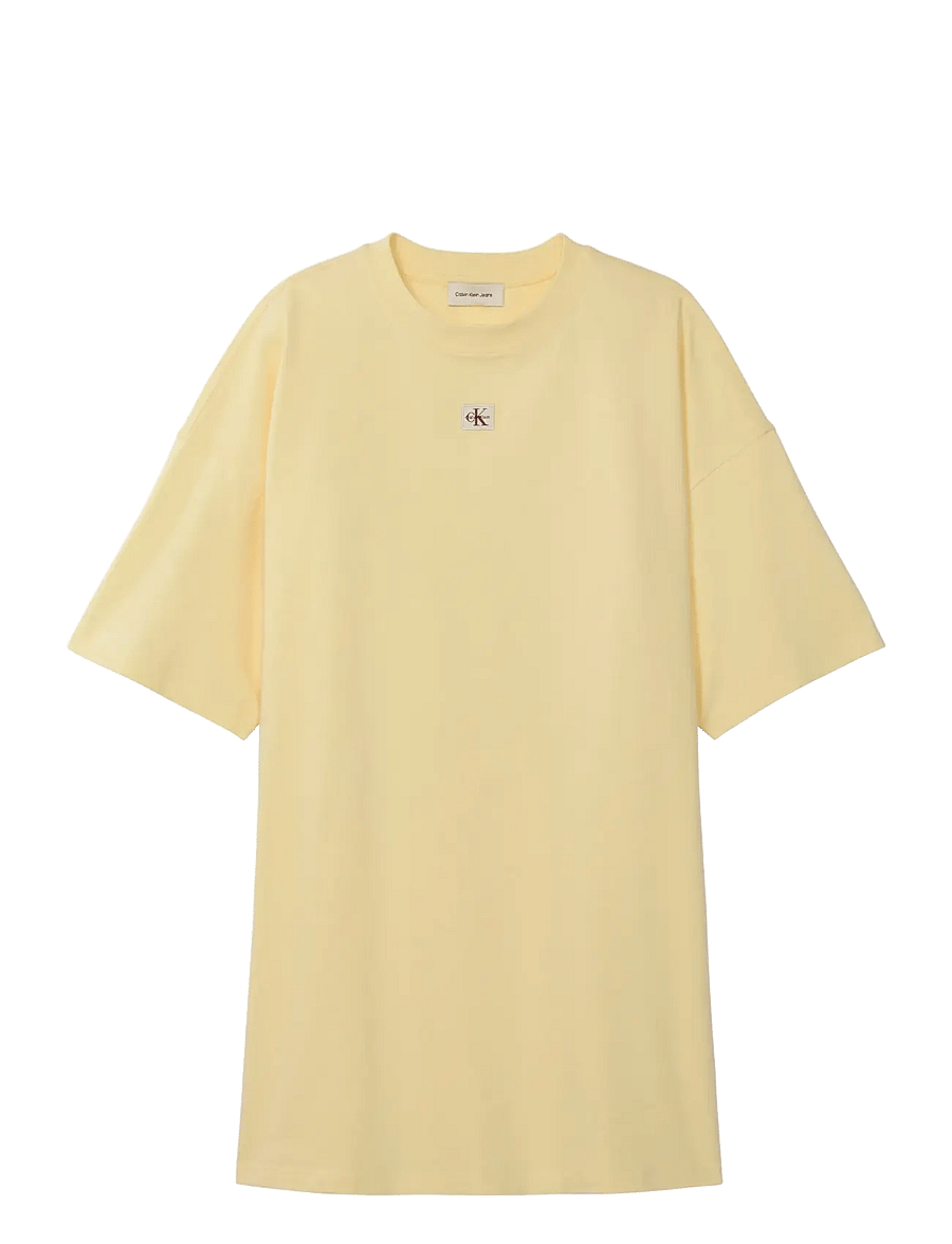 Calvin Klein Jeans - SS WOVEN LABEL OVERSIZED TEE DRE - t-shirt dresses - pear sorbet - 1