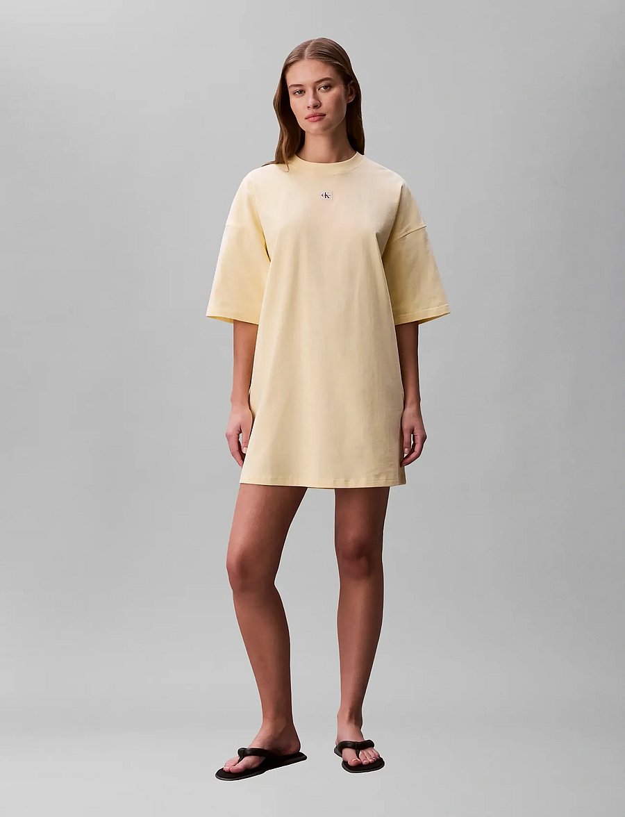 Calvin Klein Jeans - SS WOVEN LABEL OVERSIZED TEE DRE - t-shirt dresses - pear sorbet - 0