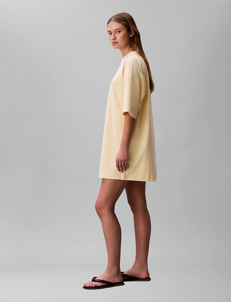 Calvin Klein Jeans - SS WOVEN LABEL OVERSIZED TEE DRE - t-shirt dresses - pear sorbet - 4