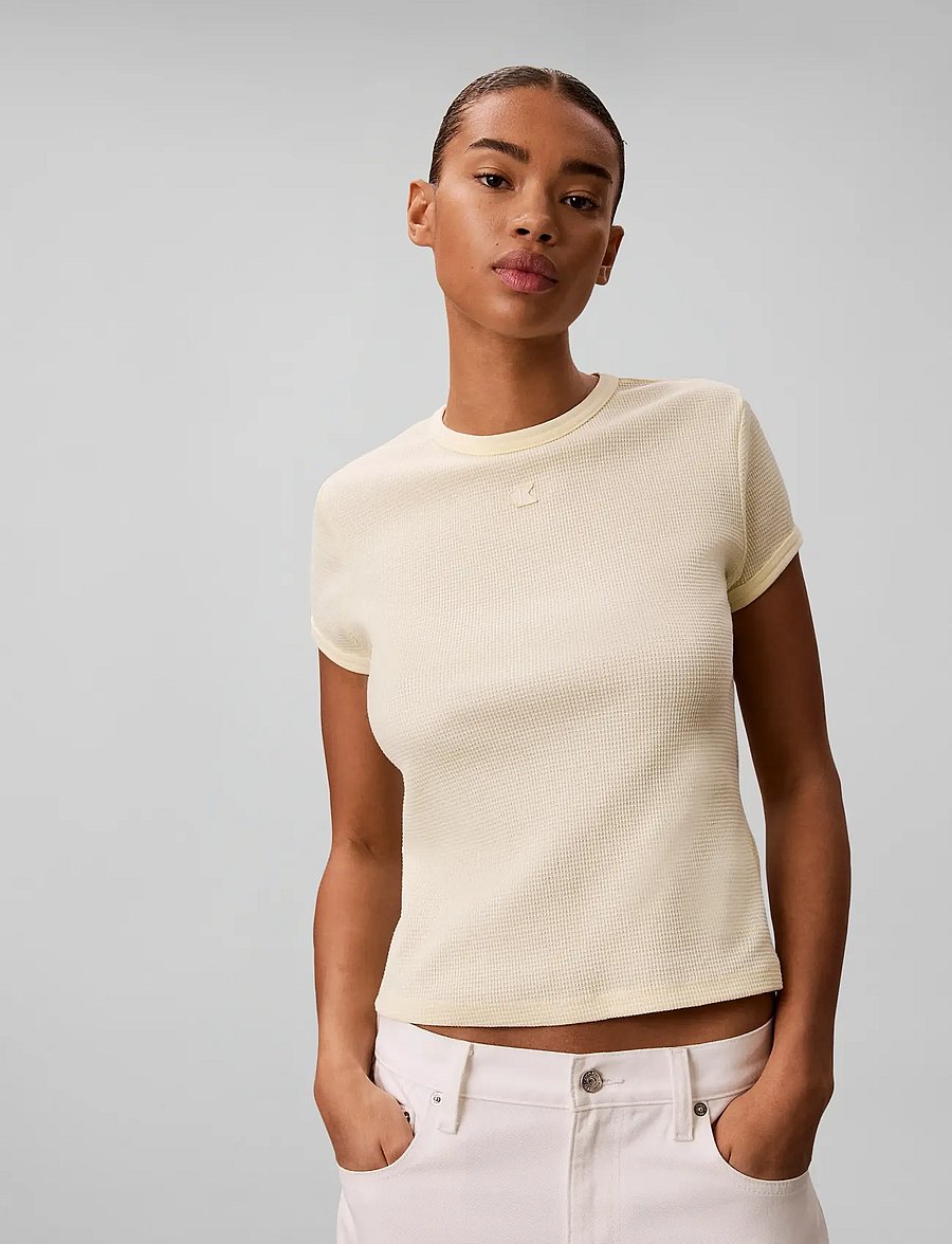 Calvin Klein Jeans - SS MONOGRAM PATCH SLIM WAFFLE TE - pear sorbet - 3