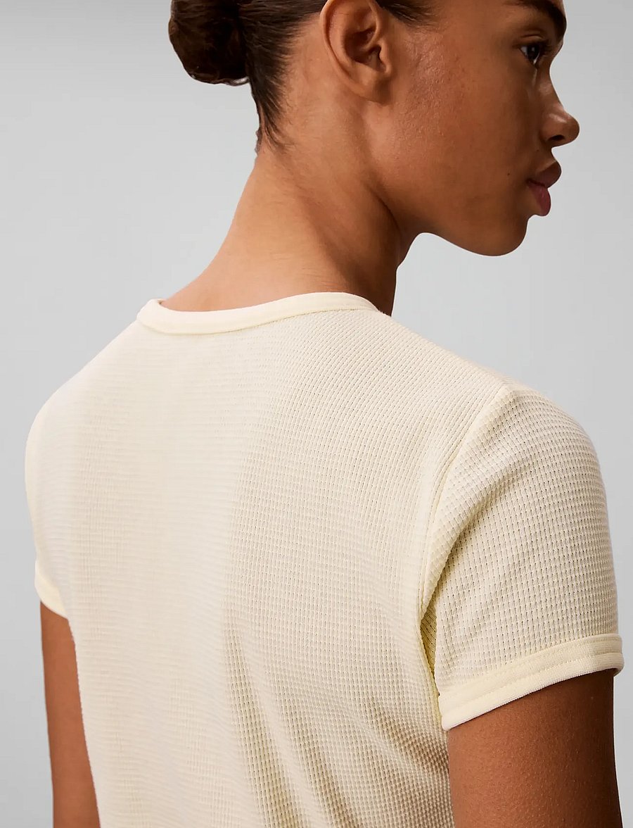 Calvin Klein Jeans - SS MONOGRAM PATCH SLIM WAFFLE TE - pear sorbet - 4