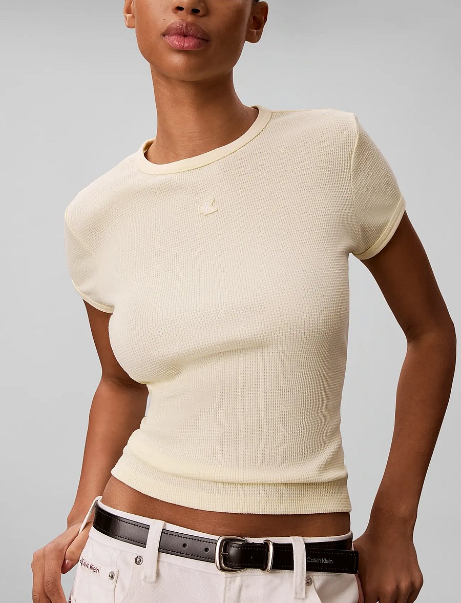 Calvin Klein Jeans - SS MONOGRAM PATCH SLIM WAFFLE TE - pear sorbet - 5