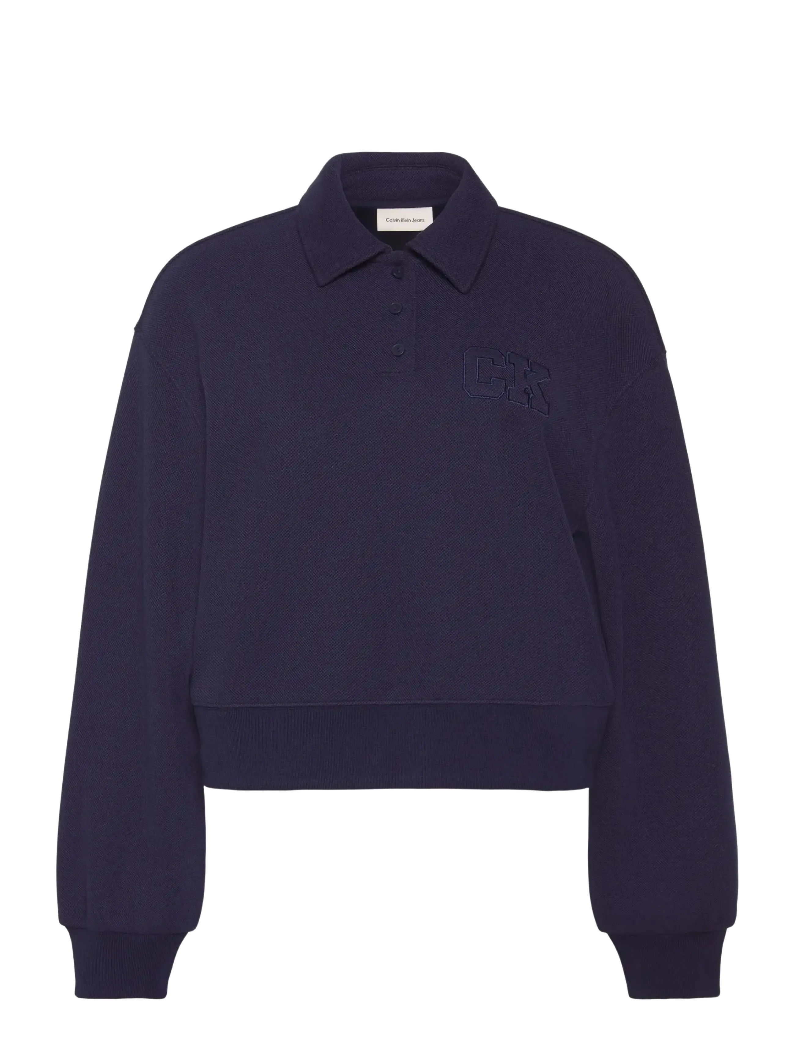 Calvin Klein Jeans LS RLXED INTRLOCK FASHION POLO S - Pusad ja dressipluusid - EVENING BLUE / navy