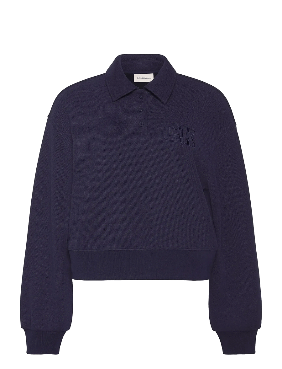 Calvin Klein Jeans - LS RLXED INTRLOCK FASHION POLO S - sweatshirts - evening blue - 1