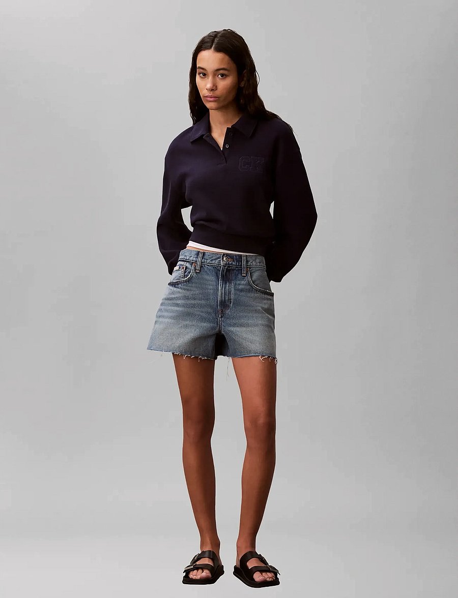 Calvin Klein Jeans - LS RLXED INTRLOCK FASHION POLO S - sweatshirts - evening blue - 0