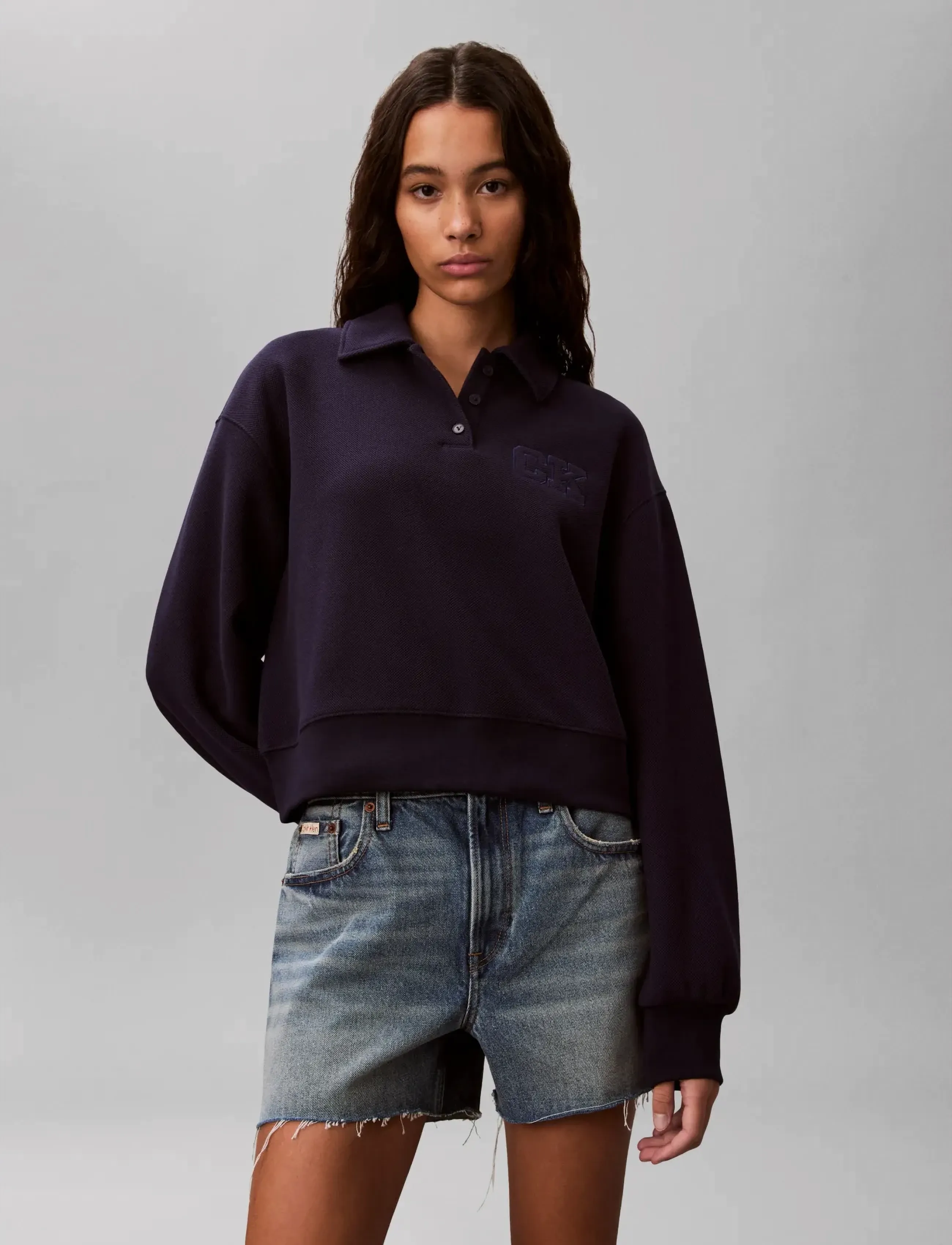 Calvin Klein Jeans - LS RLXED INTRLOCK FASHION POLO S - everyday style - evening blue - 3