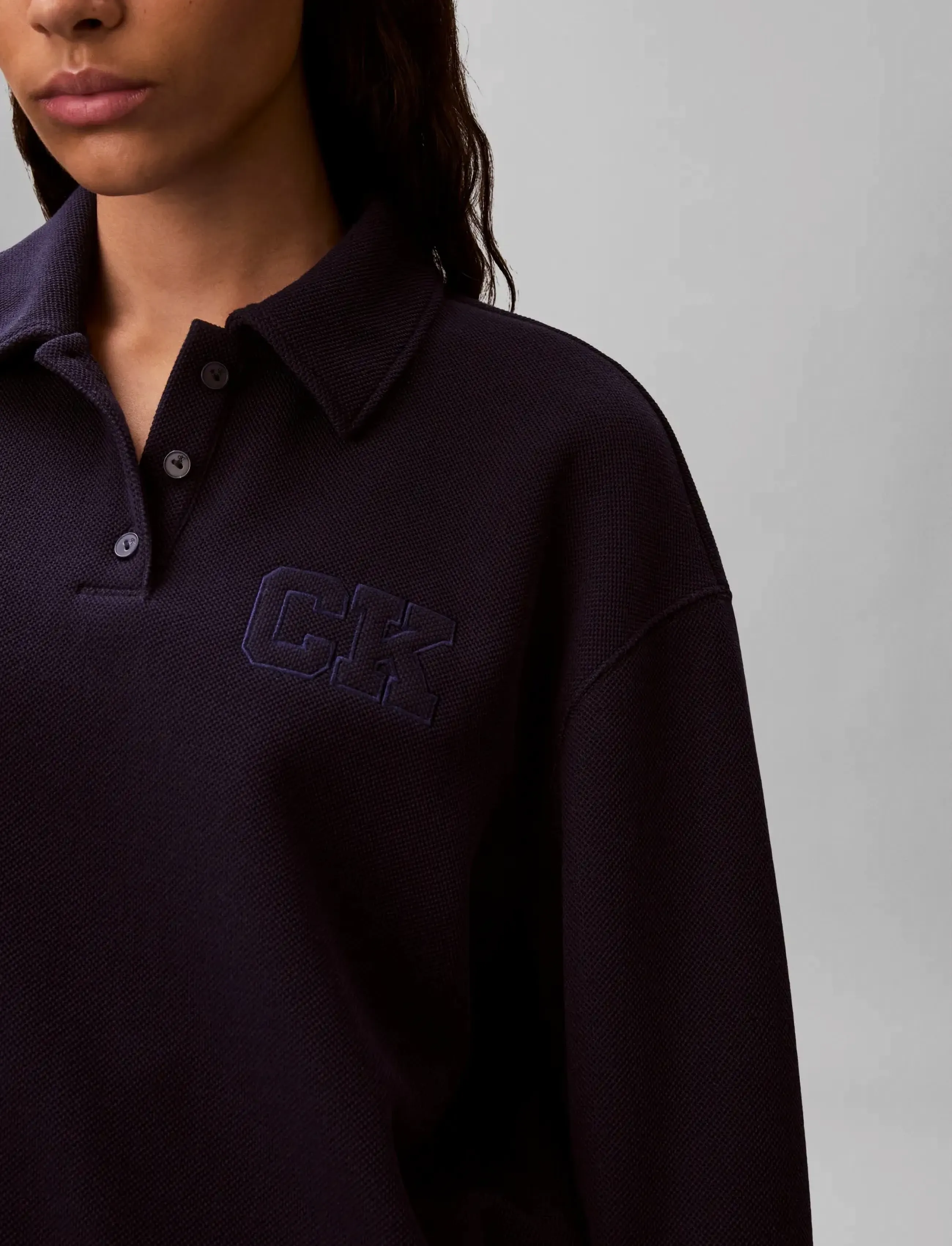 Calvin Klein Jeans - LS RLXED INTRLOCK FASHION POLO S - everyday style - evening blue - 4
