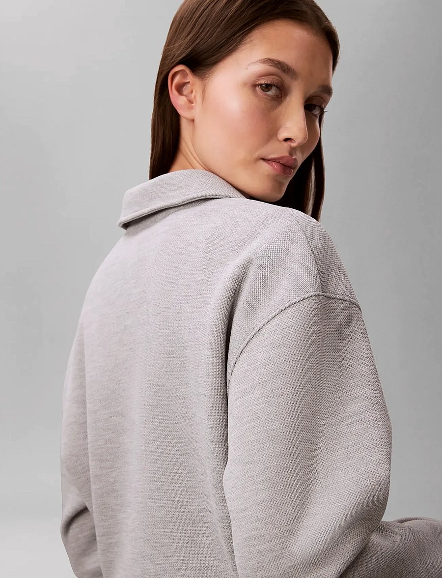 Calvin Klein Jeans - LS RLXED INTRLOCK FASHION POLO S - sweatshirts - heroic grey heather - 5