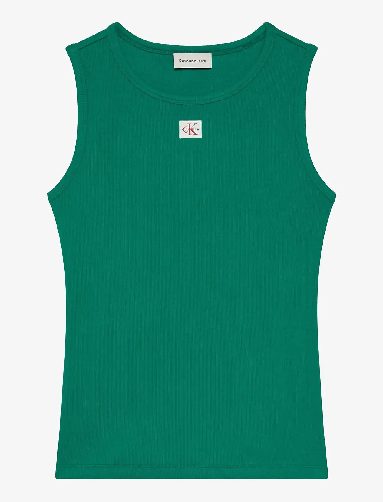 Calvin Klein Jeans SL WOVEN LABEL 2X2 BABY RIB CUTO - Calvin Klein Jeans - ENCHANTED FOREST / green