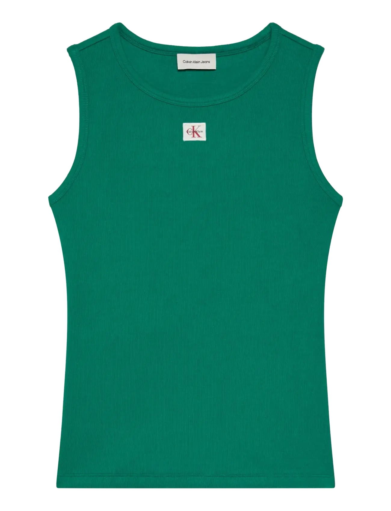 Calvin Klein Jeans SL WOVEN LABEL 2X2 BABY RIB CUTO - Calvin Klein - ENCHANTED FOREST / green