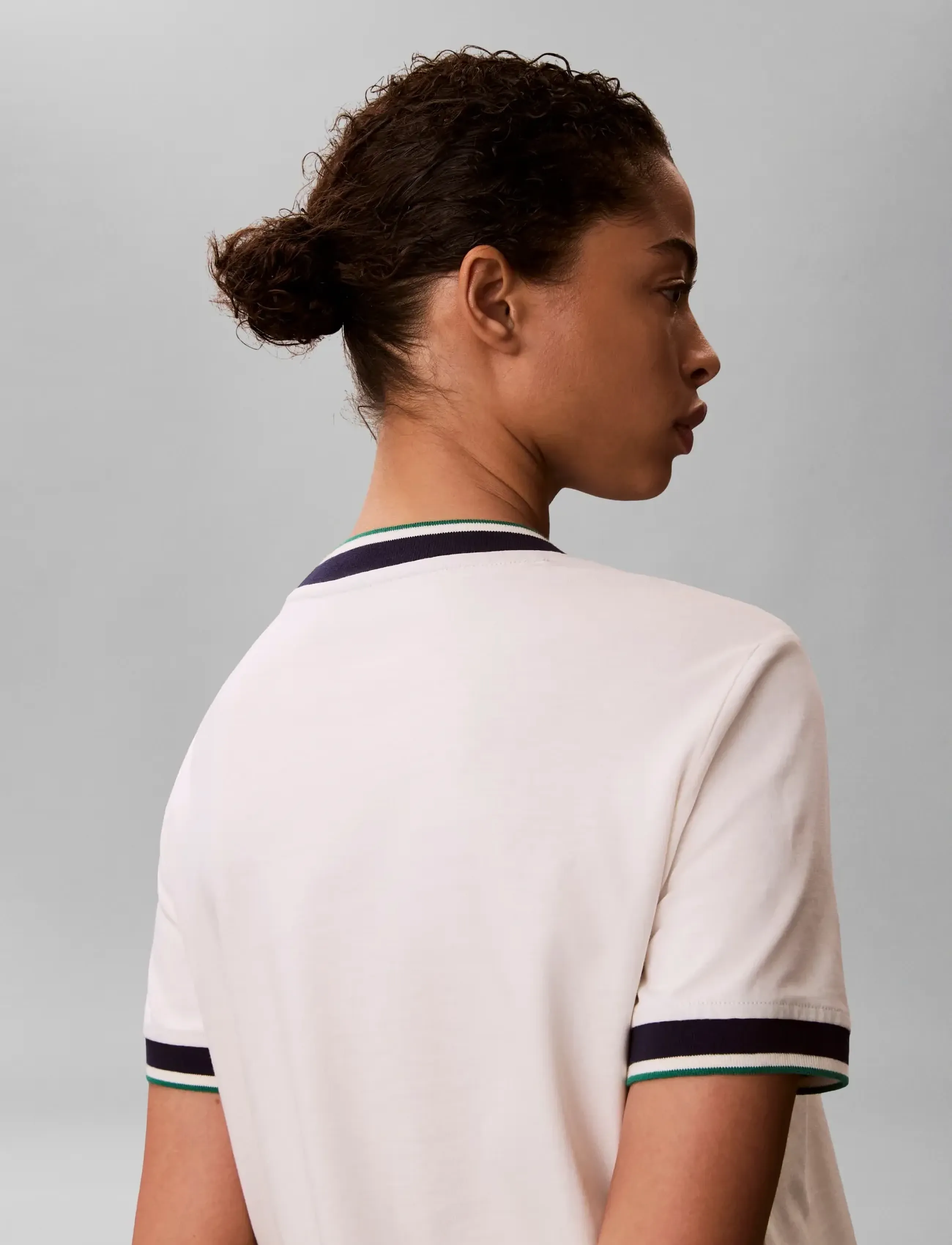 Calvin Klein Jeans - SS CTN MONOGRAM STRIPE TRIM MINI - tofu - 4