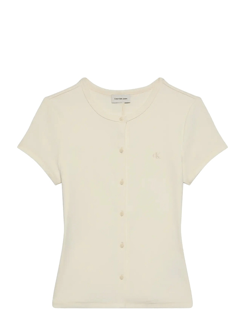 Calvin Klein Jeans - SS 1X1 REFINED RIB BUTTON UP CRE - t-shirts - calico - 1