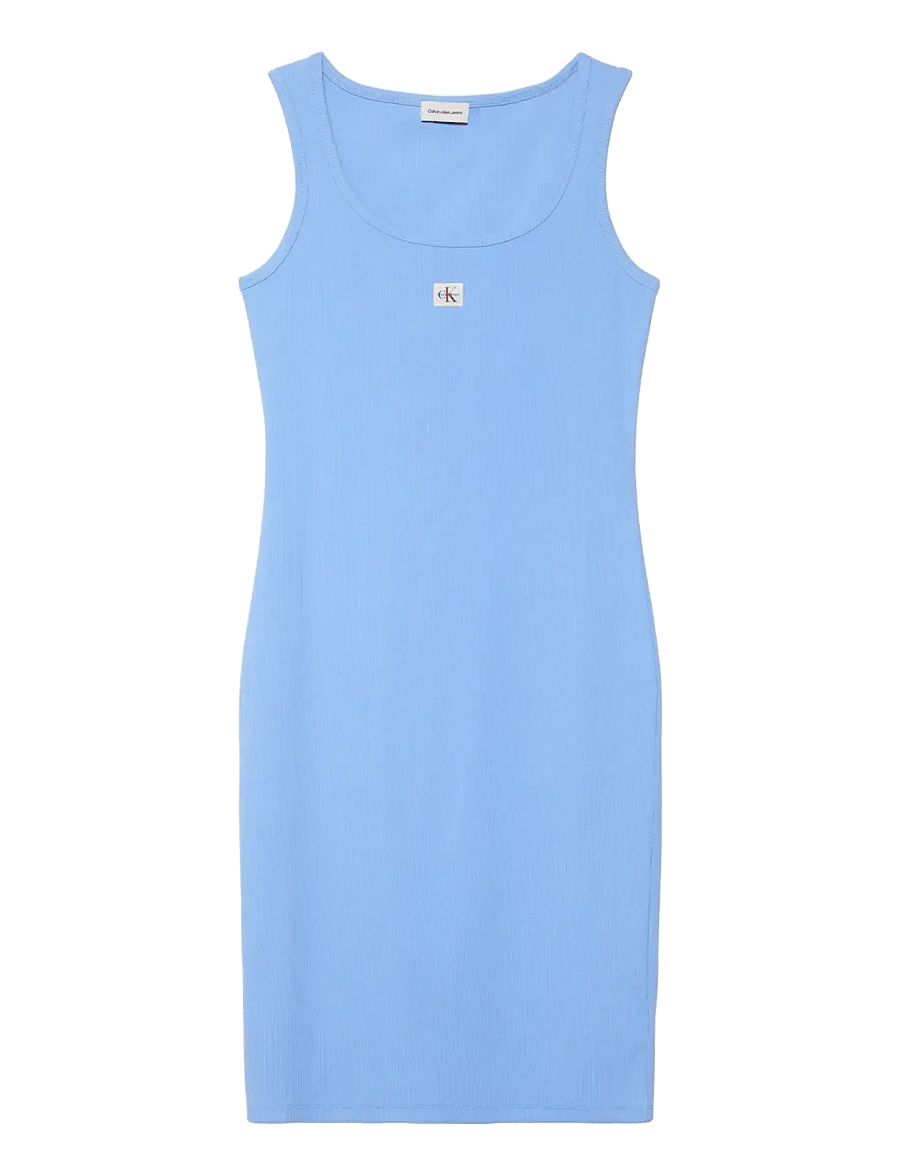 Calvin Klein Jeans - SL BABY RIB WOVEN LABEL SQUARE N - etuikleider - blue descent - 1