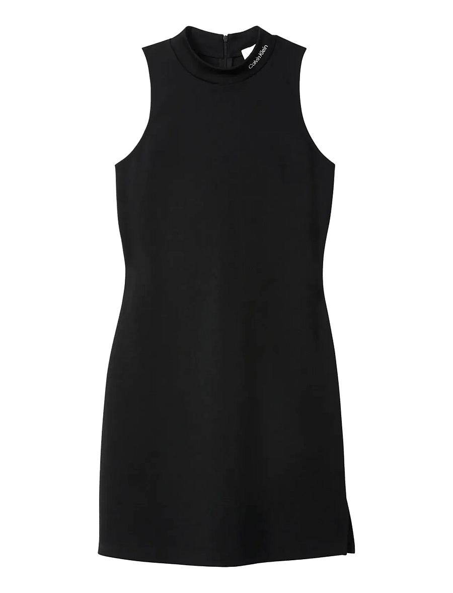 Calvin Klein Jeans - SL INTERLOCK MOCK NK MINI DRESS - korta klänningar - black - 1