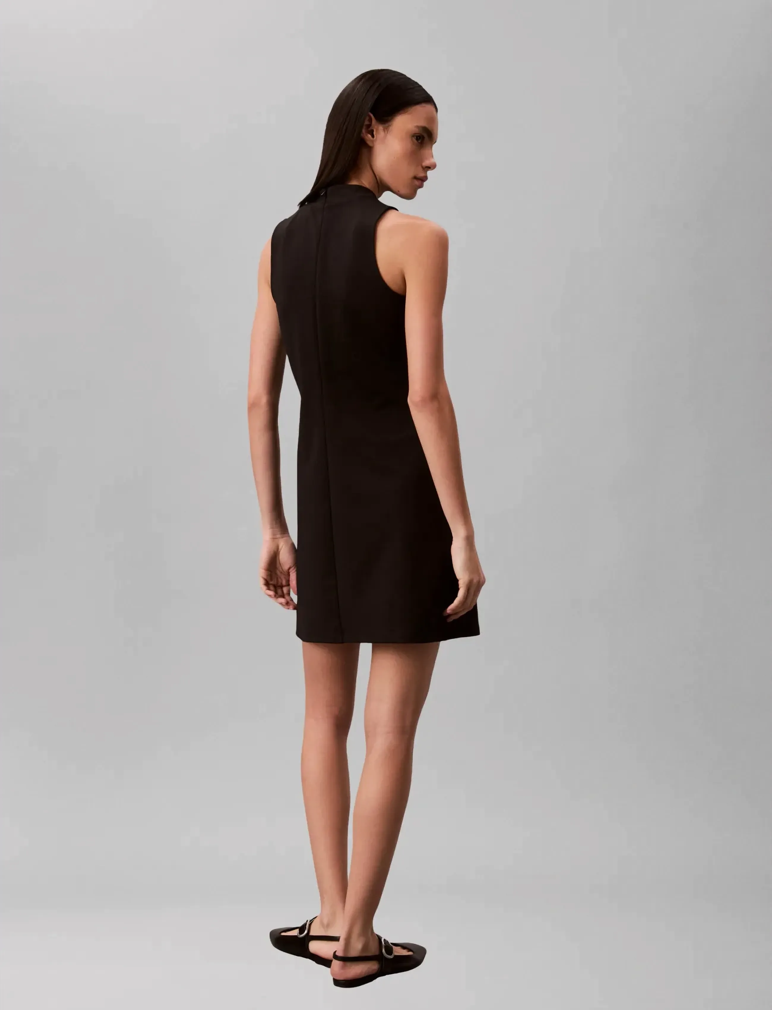 Calvin Klein Jeans - SL INTERLOCK MOCK NK MINI DRESS - korte kjoler - black - 2