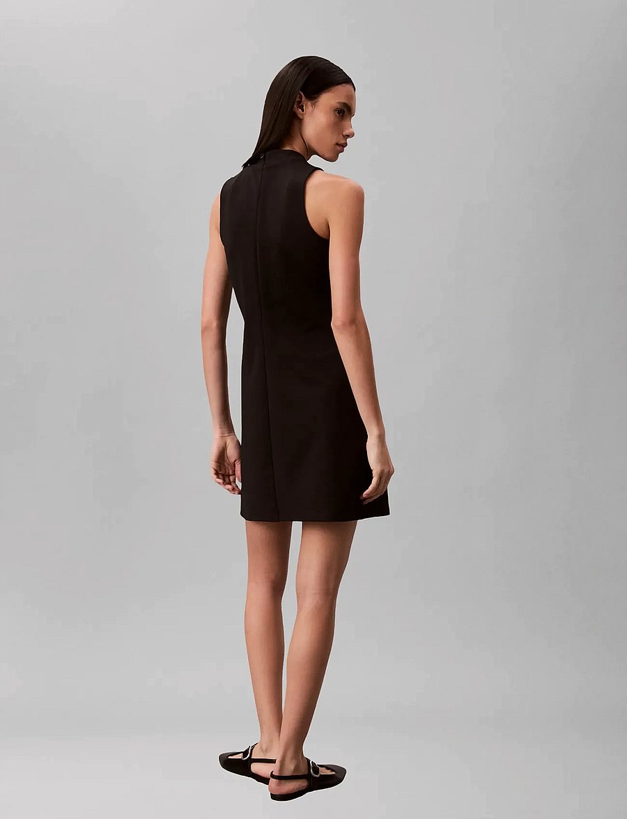 Calvin Klein Jeans - SL INTERLOCK MOCK NK MINI DRESS - korta klänningar - black - 2