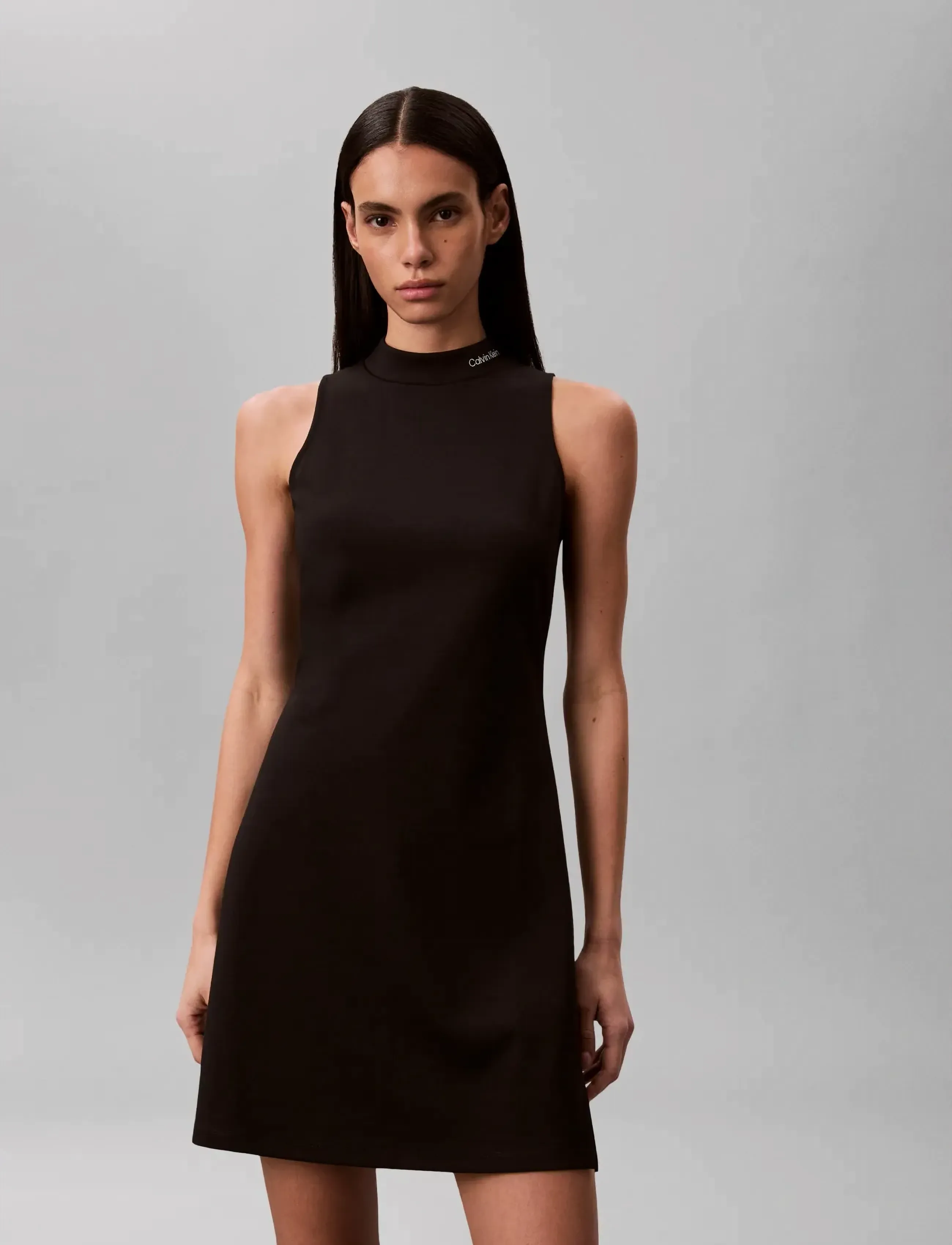 Calvin Klein Jeans - SL INTERLOCK MOCK NK MINI DRESS - korte kjoler - black - 3