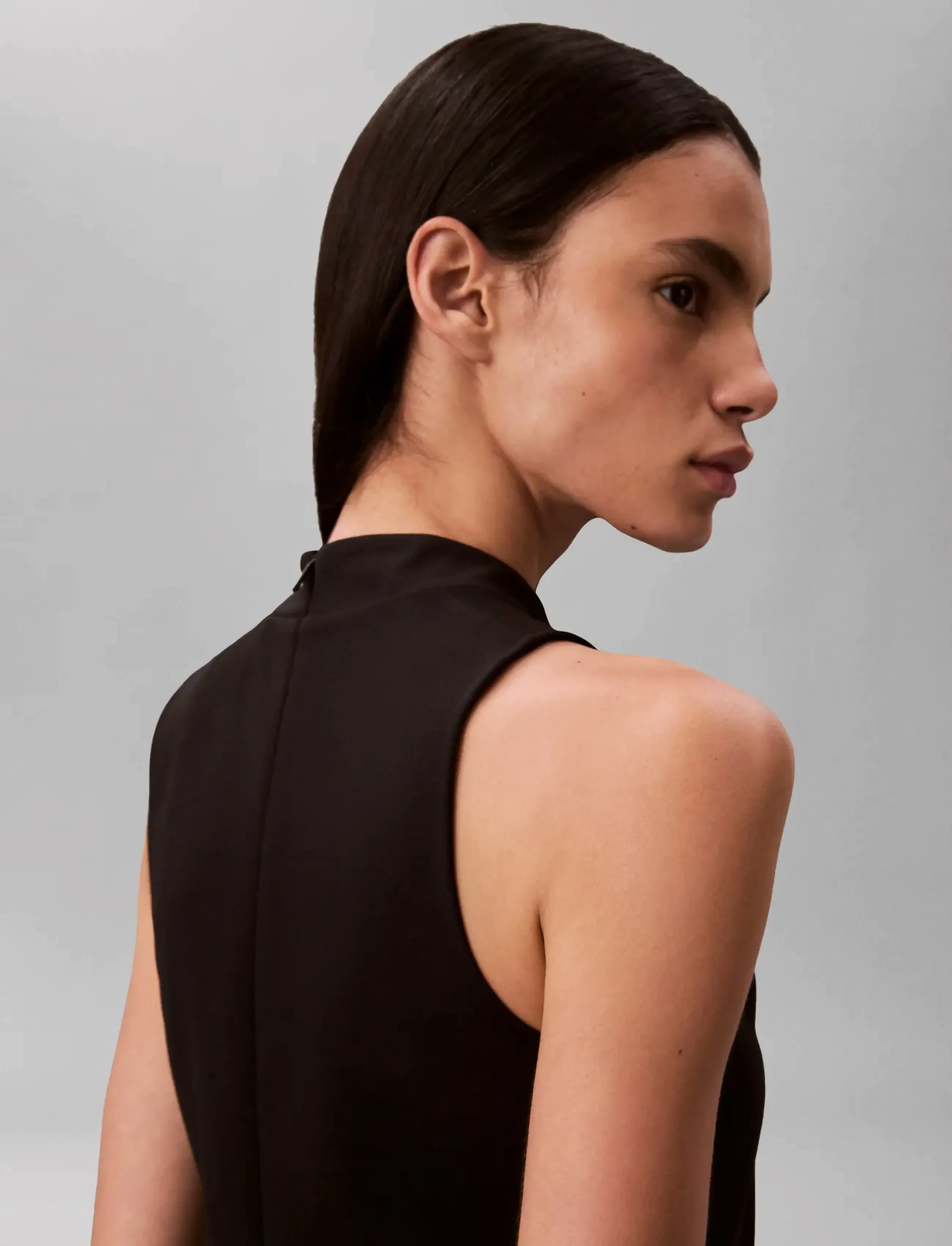 Calvin Klein Jeans - SL INTERLOCK MOCK NK MINI DRESS - korte kjoler - black - 5