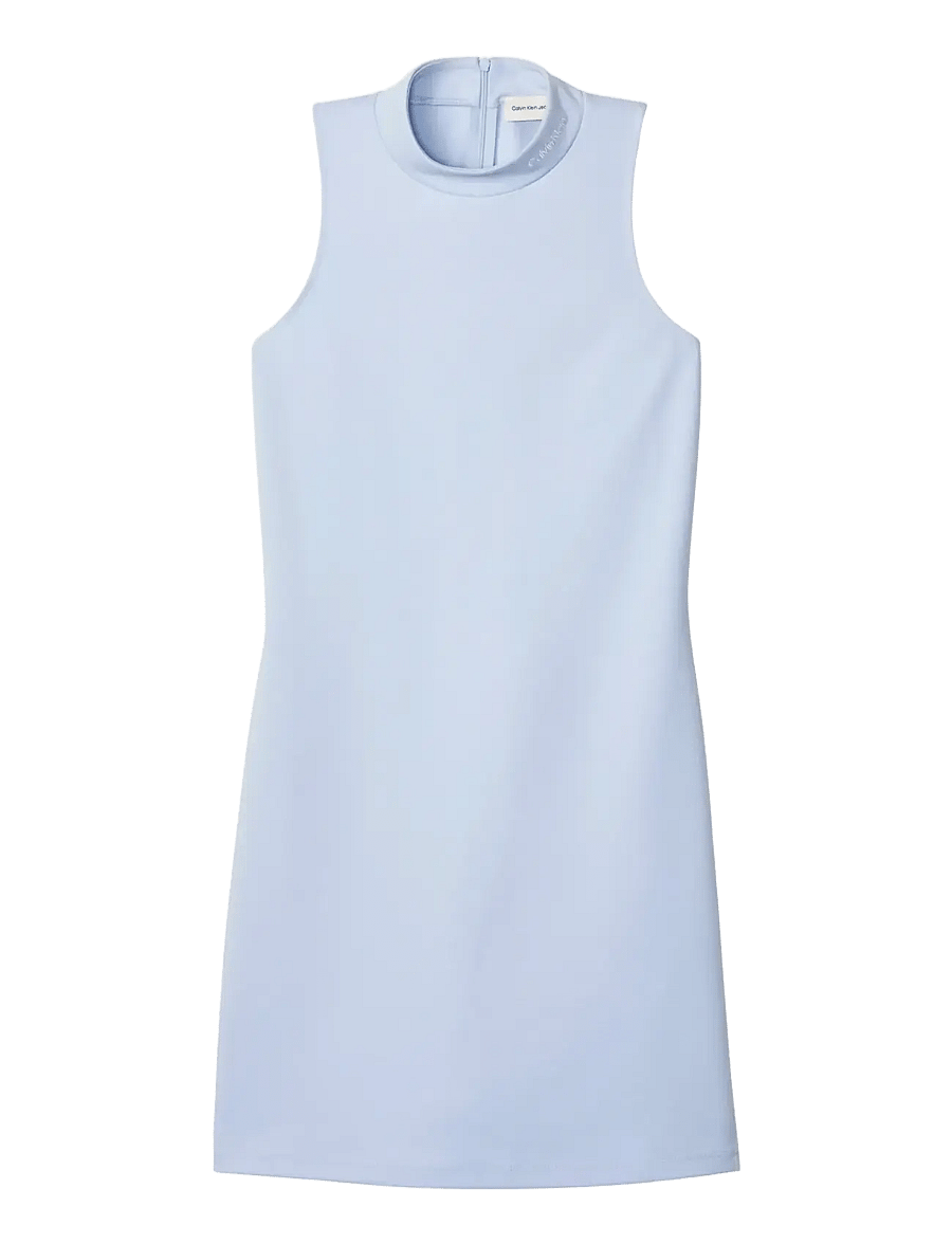 Calvin Klein Jeans - SL INTERLOCK MOCK NK MINI DRESS - kurze kleider - breezy blue - 1
