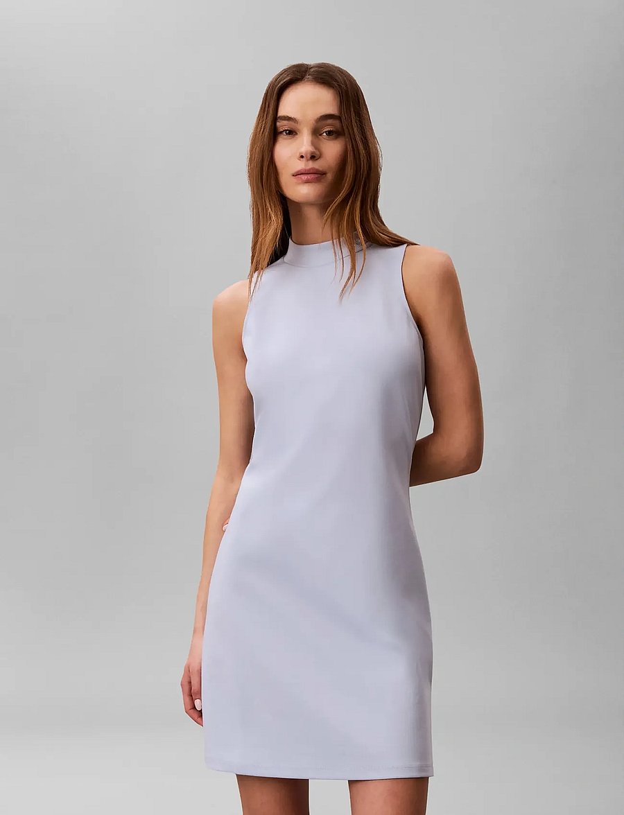 Calvin Klein Jeans - SL INTERLOCK MOCK NK MINI DRESS - kurze kleider - breezy blue - 3