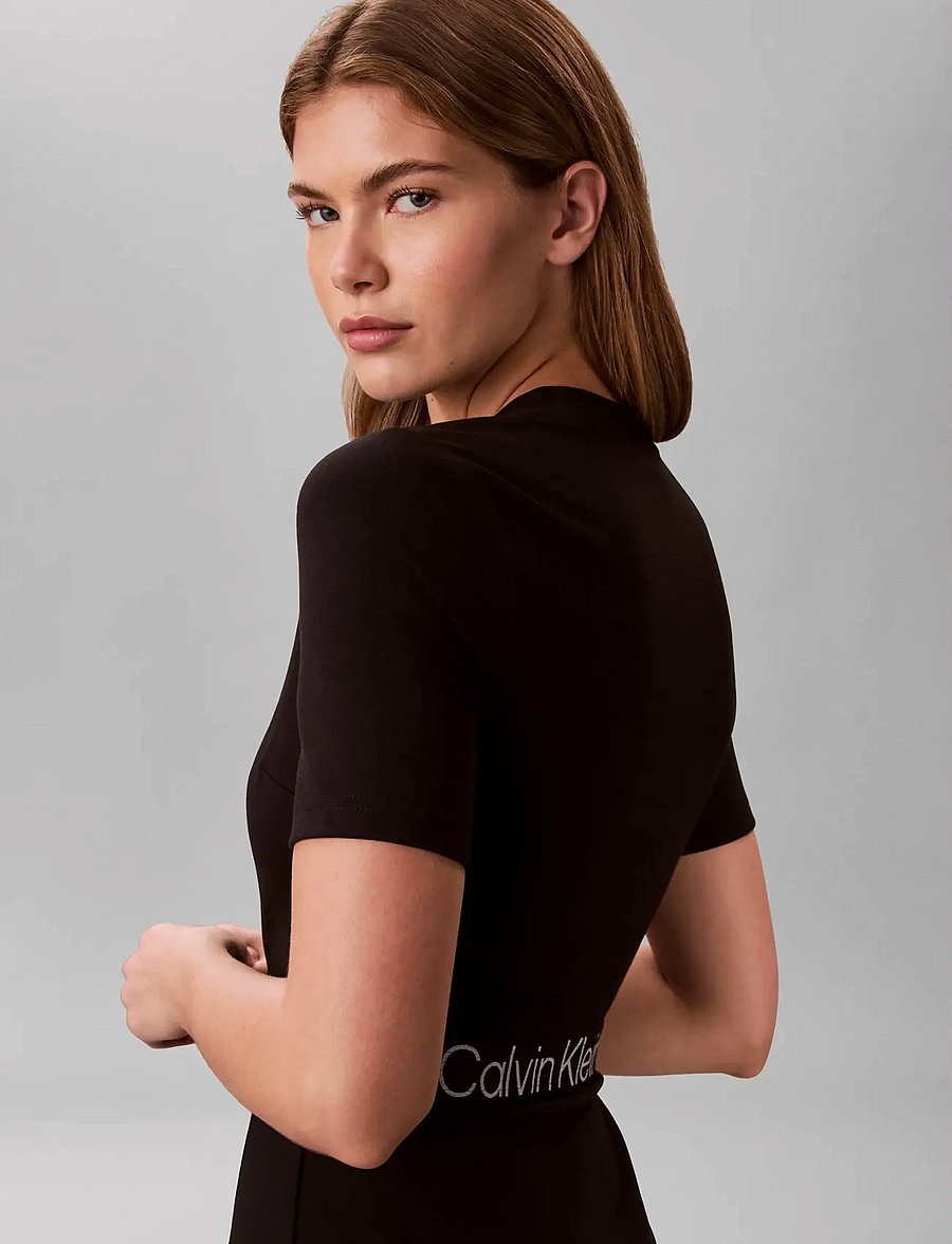 Calvin Klein Jeans - TAPE MILANO SS DRESS - t-shirtkjoler - black - 4