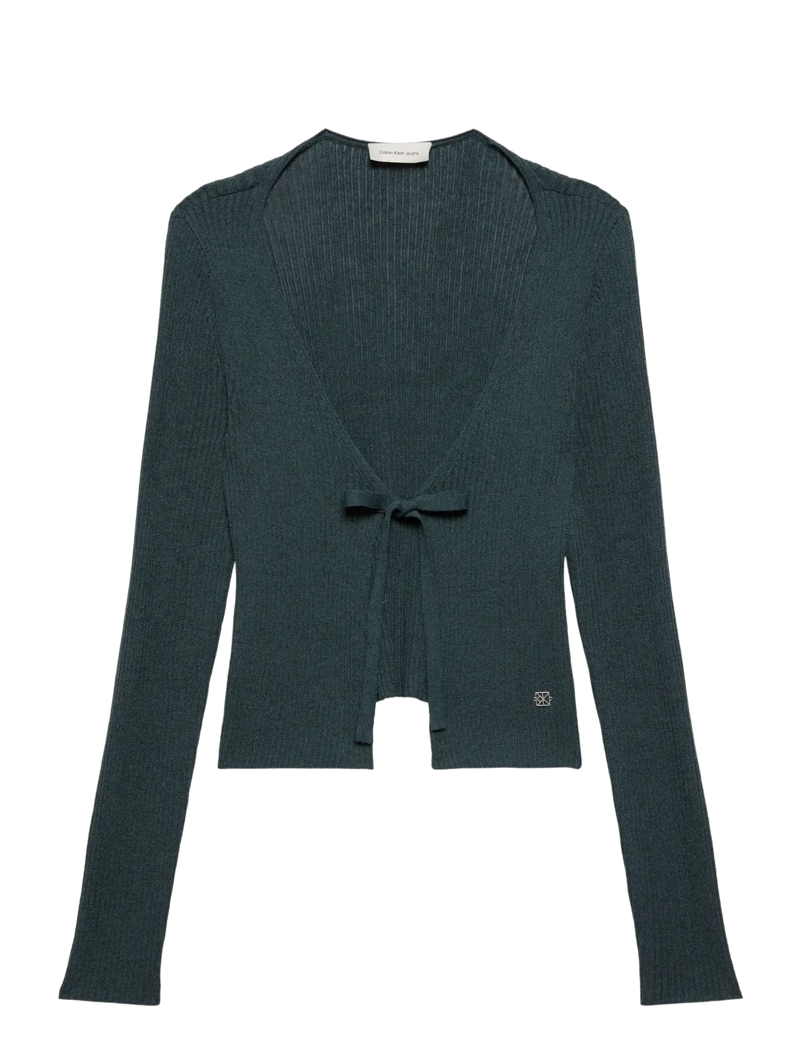 Calvin Klein Jeans LS LINEN BLEND CARDIGAN - Cardigans - BILOXI BLUES / grey