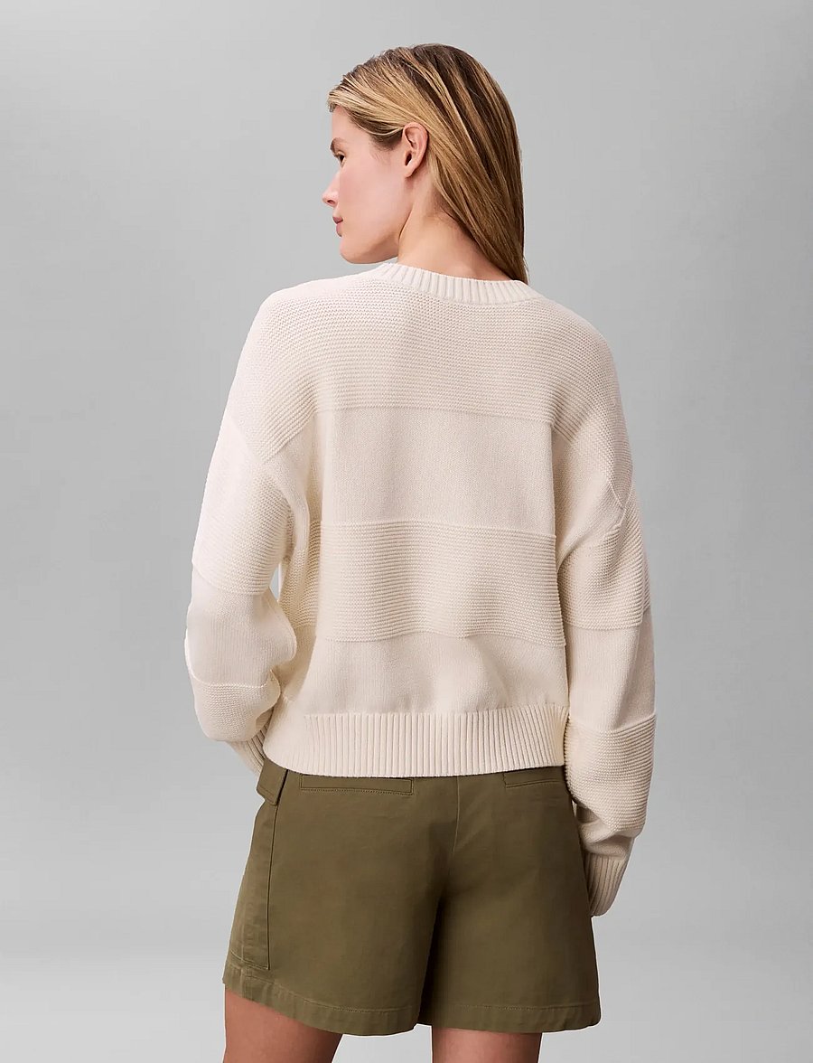 Calvin Klein Jeans - LS TONAL LOGO SWEATER - striktrøjer - tofu - 2