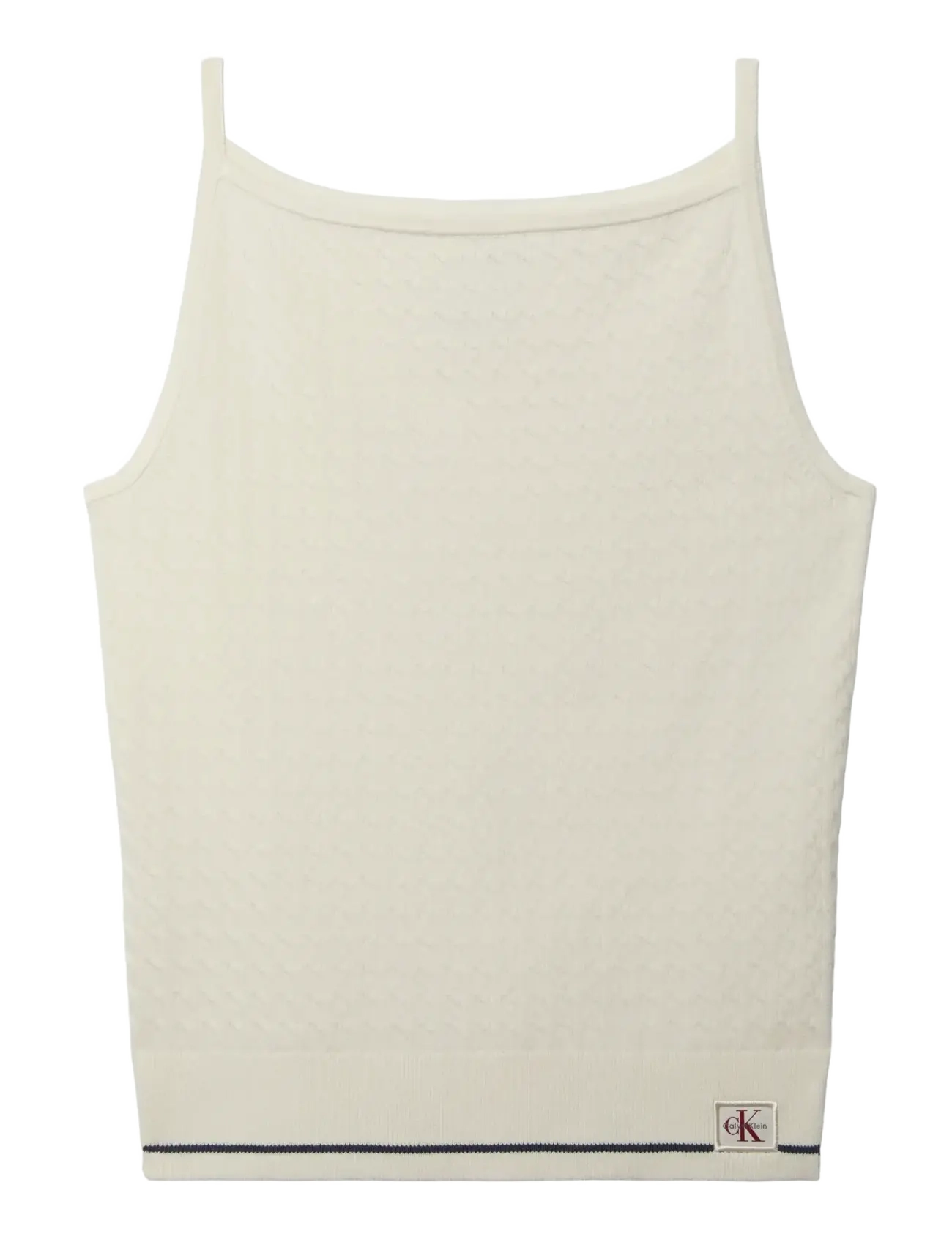 Calvin Klein Jeans - SL SLIM WOVEN LABEL CABLE TANK - tofu - 1