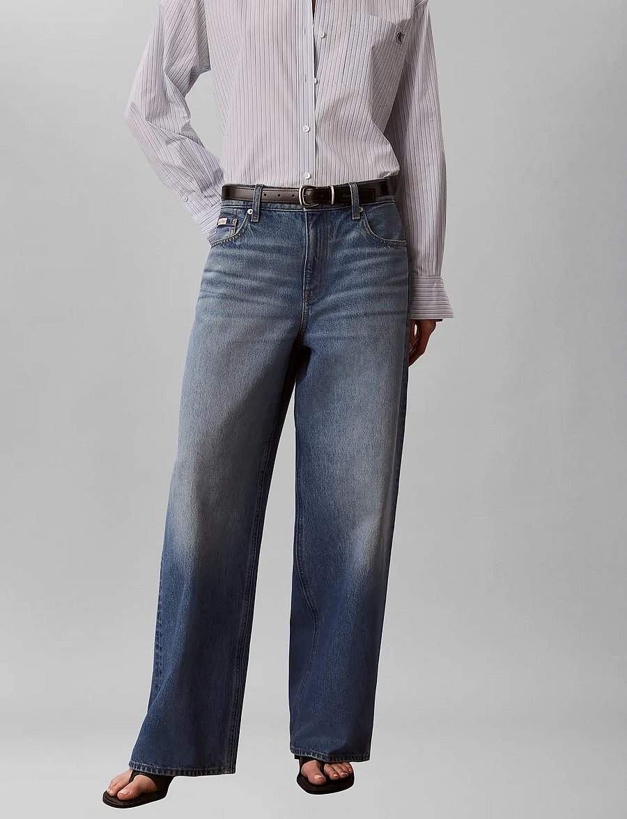 Calvin Klein Jeans - LOW RISE BAGGY INDIGO SPRUCE - hosen mit weitem bein - indigo spruce - 0