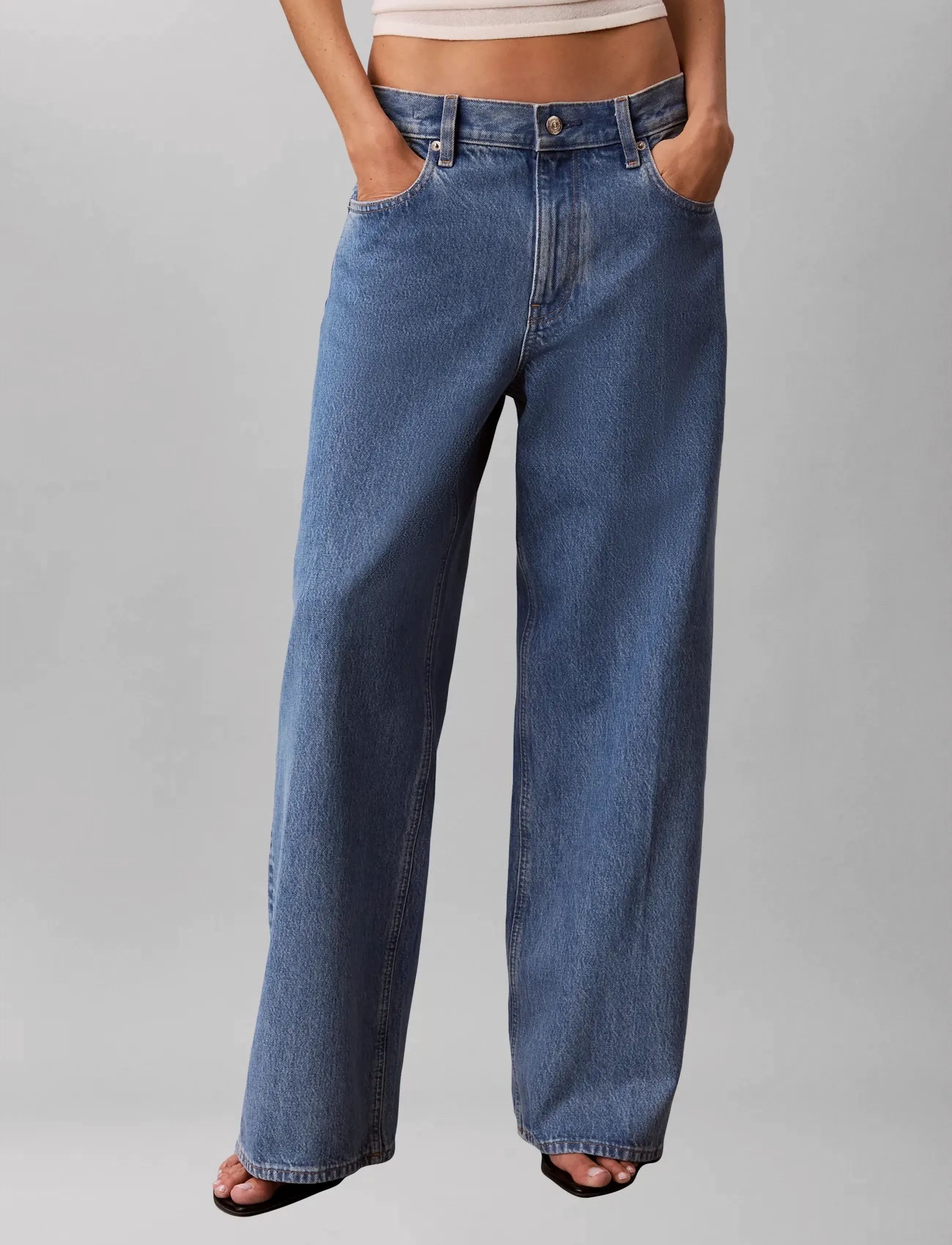 Calvin Klein Jeans - LOW RISE BAGGY COASTAL BLUE - víðar gallabuxur - coastal blue - 3