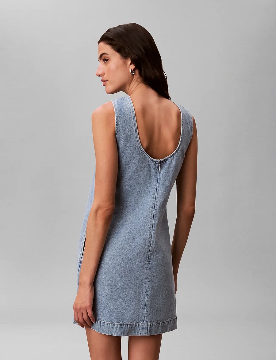 Calvin Klein Jeans - SLVLSS DENIM SHIFT DRESS COASTAL - jeanskleider - coastal light - 2