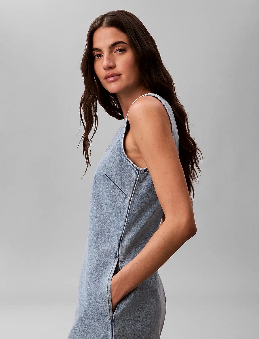 Calvin Klein Jeans - SLVLSS DENIM SHIFT DRESS COASTAL - jeanskleider - coastal light - 5