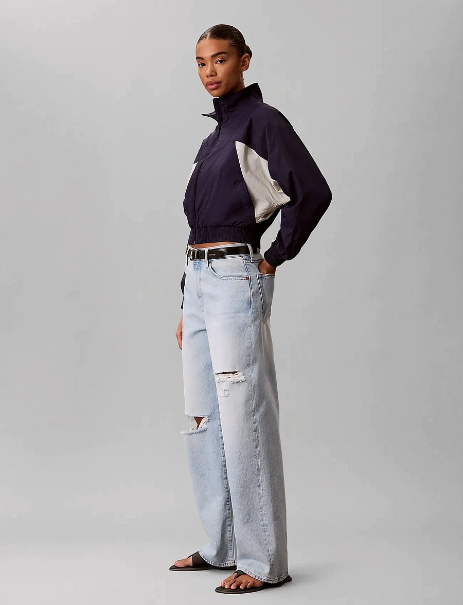 Calvin Klein Jeans - CROP DOLMAN COLORBLOCK JACKET - kevadjoped - evening blue chalk - 0