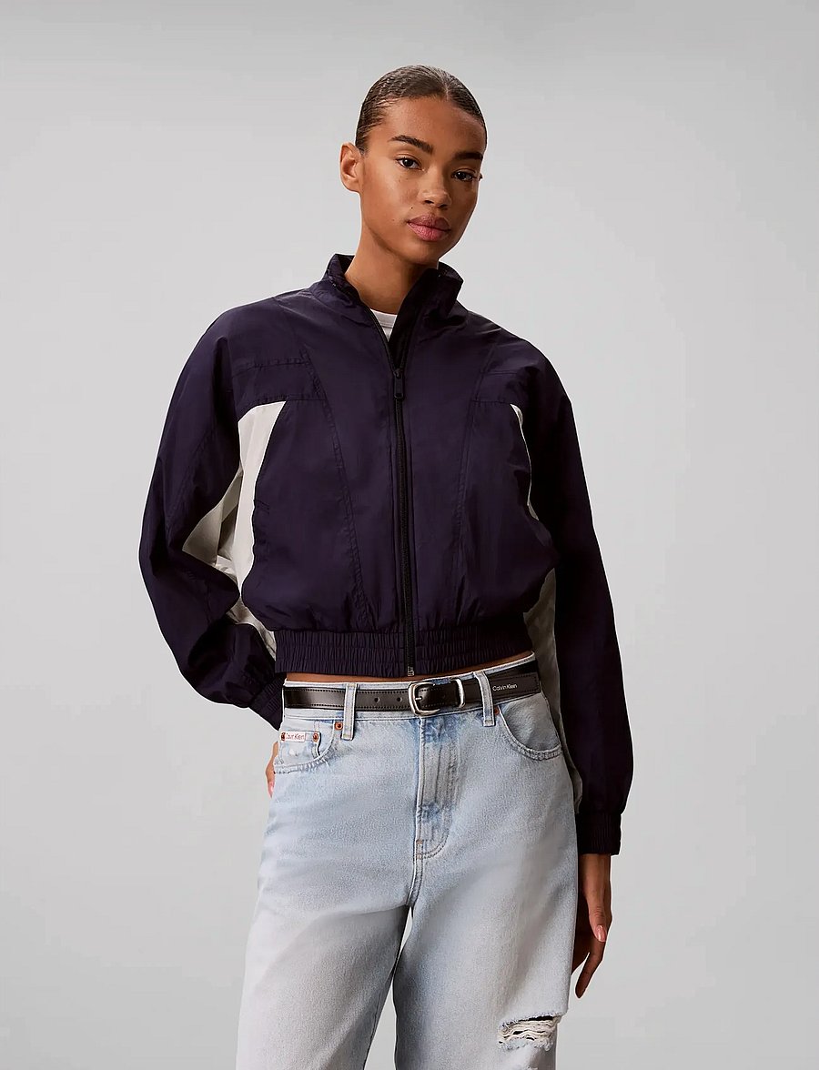 Calvin Klein Jeans - CROP DOLMAN COLORBLOCK JACKET - kevadjoped - evening blue chalk - 3