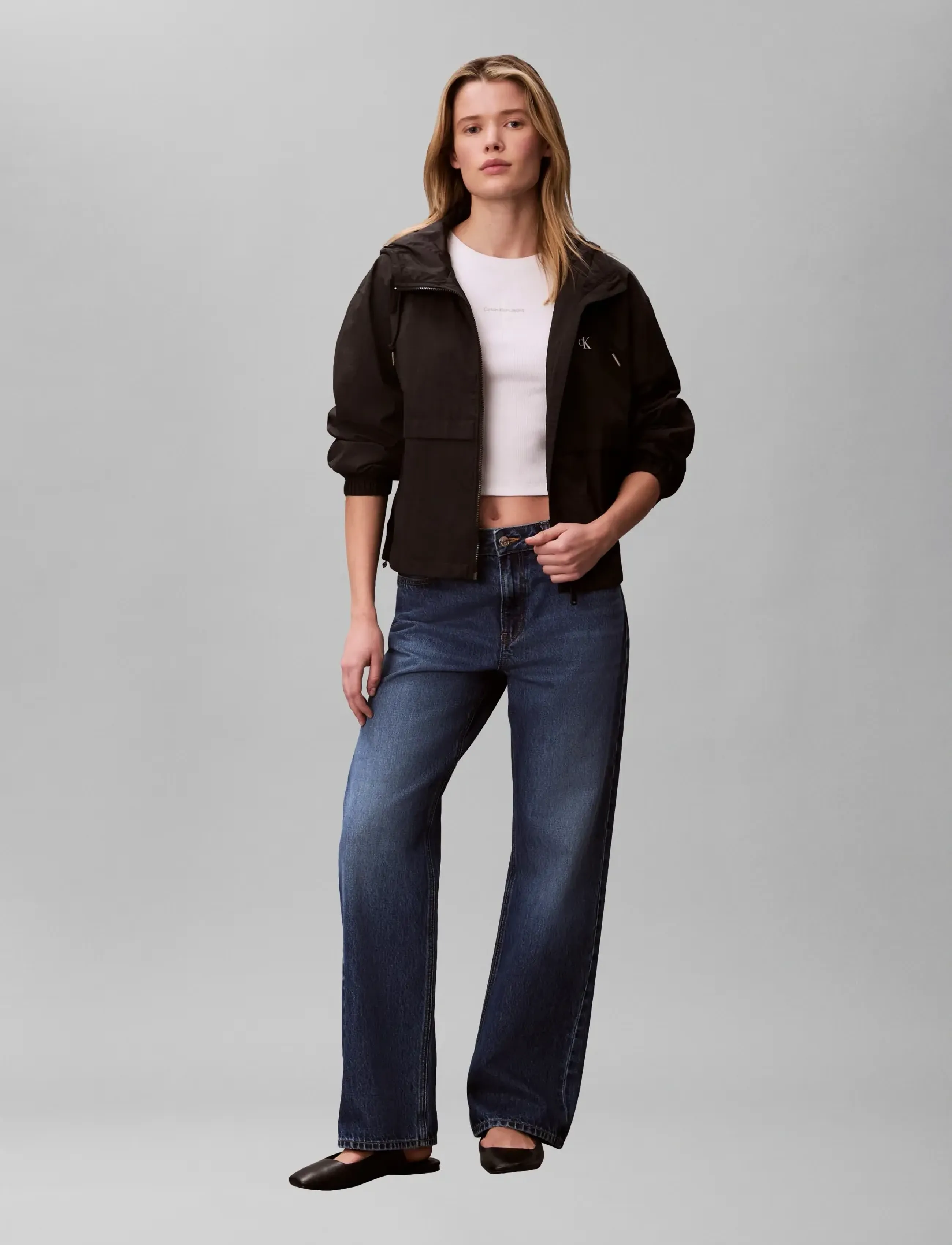 Calvin Klein Jeans Essential Nylon Windbreaker, S, Jackets, Schwarz - Windbreakers, Frauen