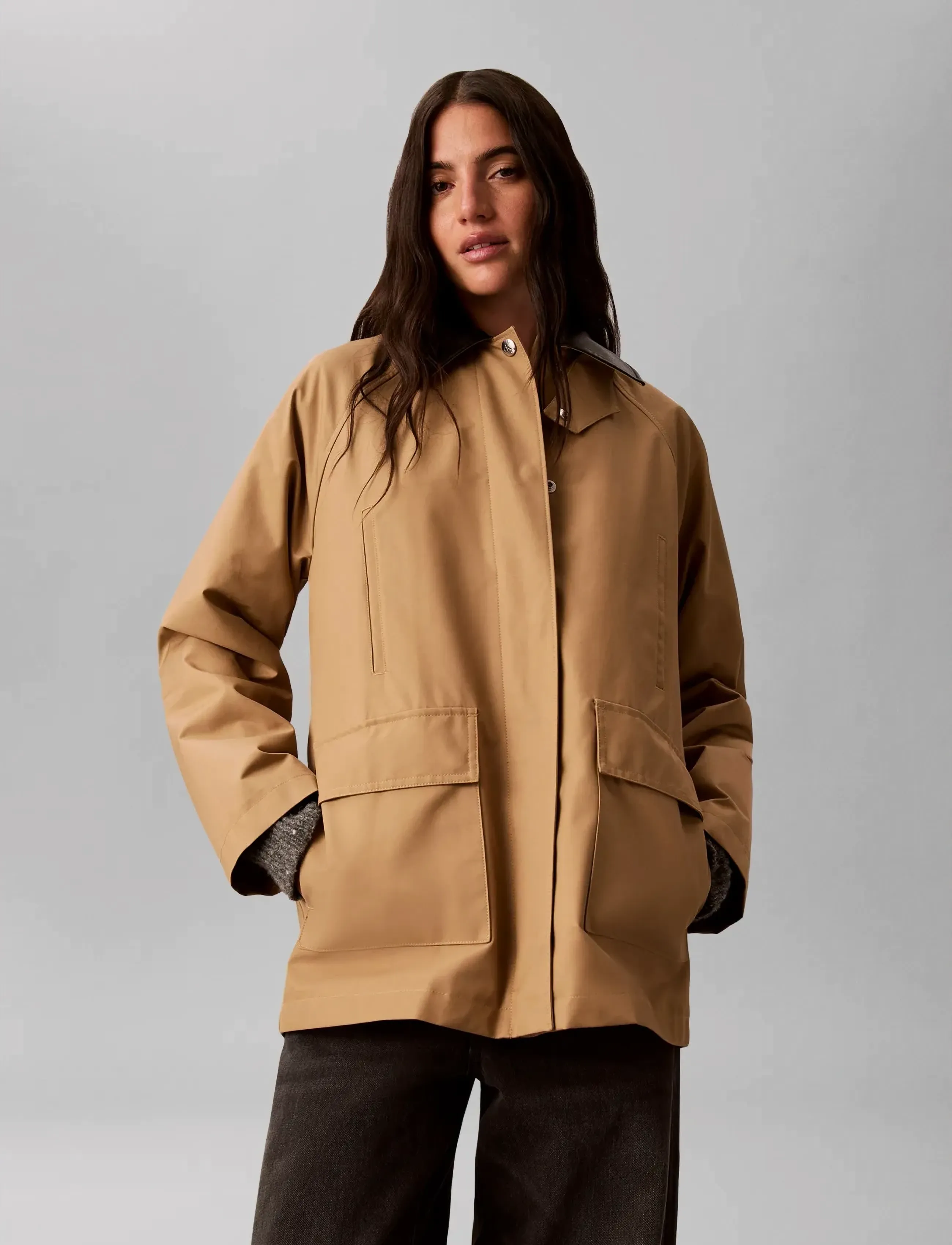 Calvin Klein Jeans - CLASSIC COTTON TWILL CHORE JKT - utility-jacken - tigers eye   black - 4