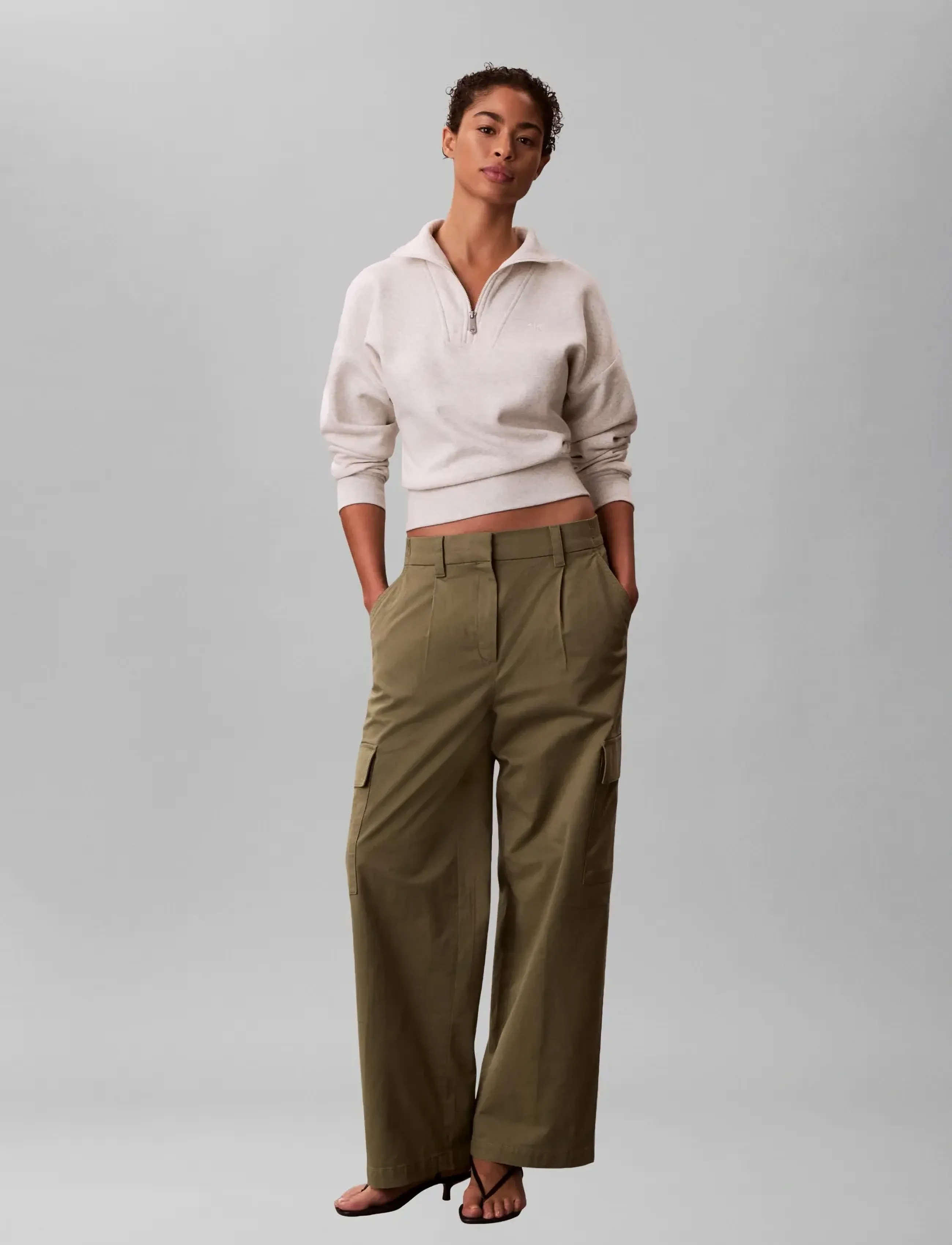 Calvin Klein Jeans COTTON EWAIST CARGO PANT - Clothing - DEEP LICHEN GREEN / khaki/green