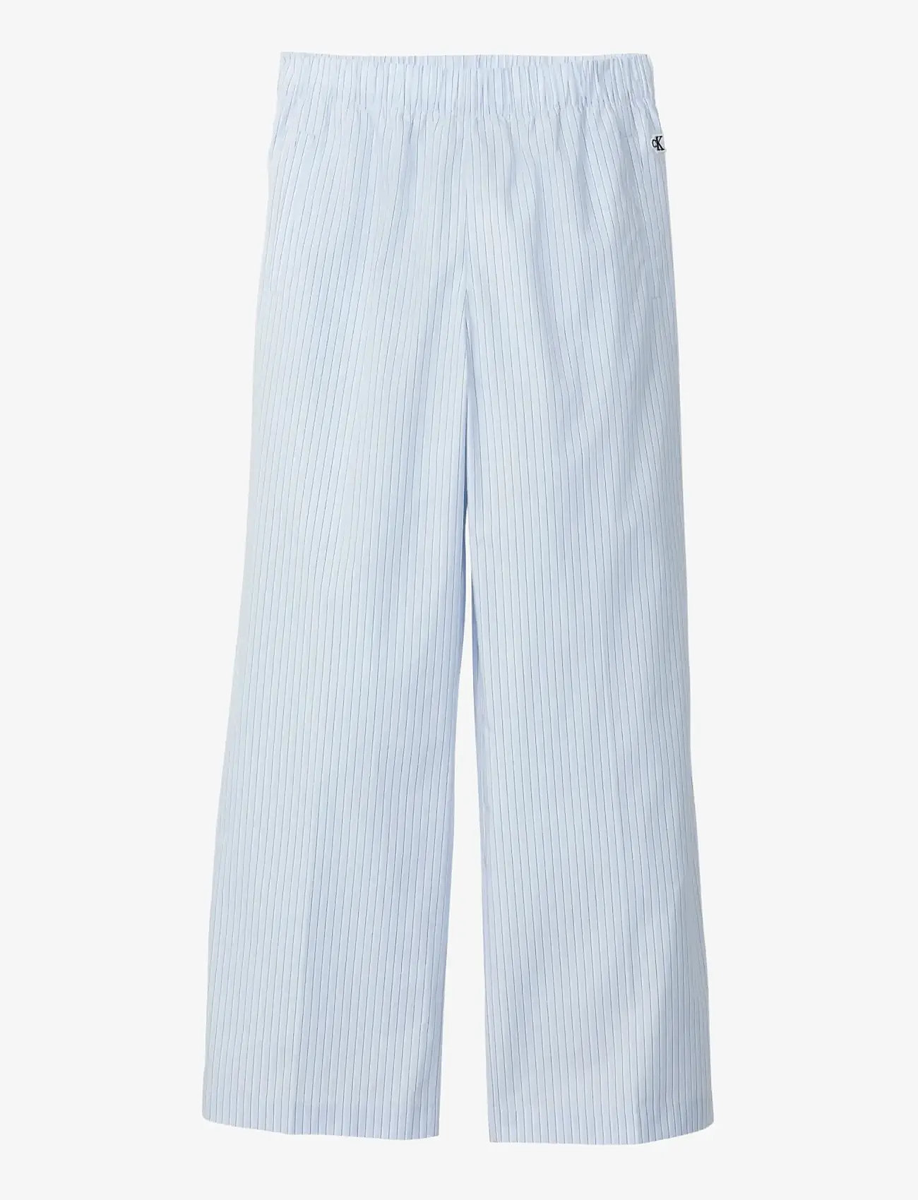 Calvin Klein Jeans - POPLIN EWAIST PULL ON PANT - YD - vida byxor - breezy blue 3 color refined stripe - 1
