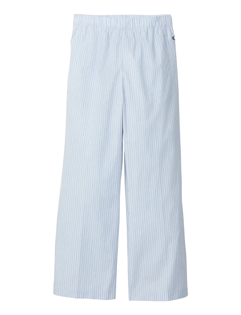 Calvin Klein Jeans - POPLIN EWAIST PULL ON PANT - YD - vida byxor - breezy blue 3 color refined stripe - 1