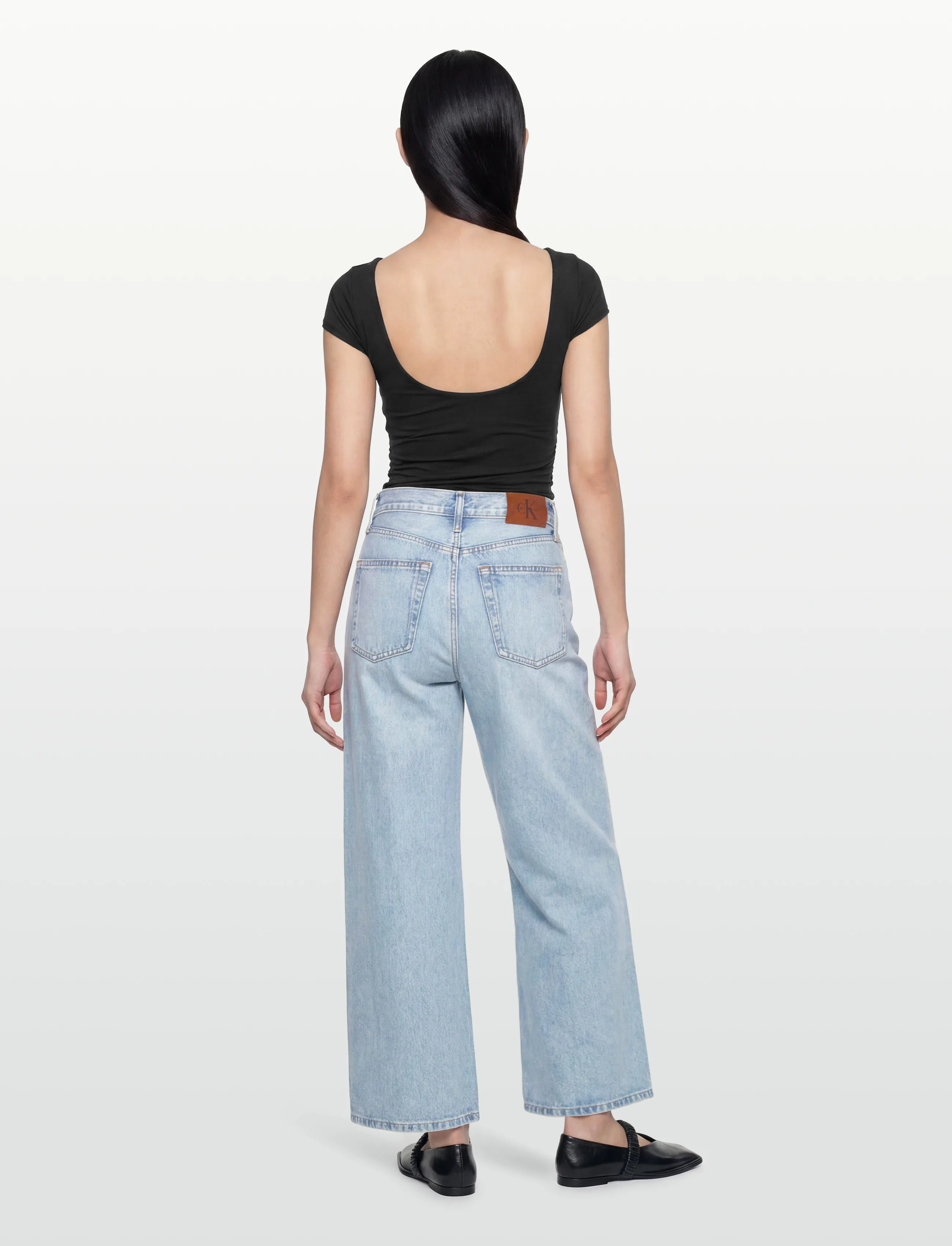 Calvin Klein Jeans - THE WIDE LEG SAGE STONE - brede jeans - sage stone - 4