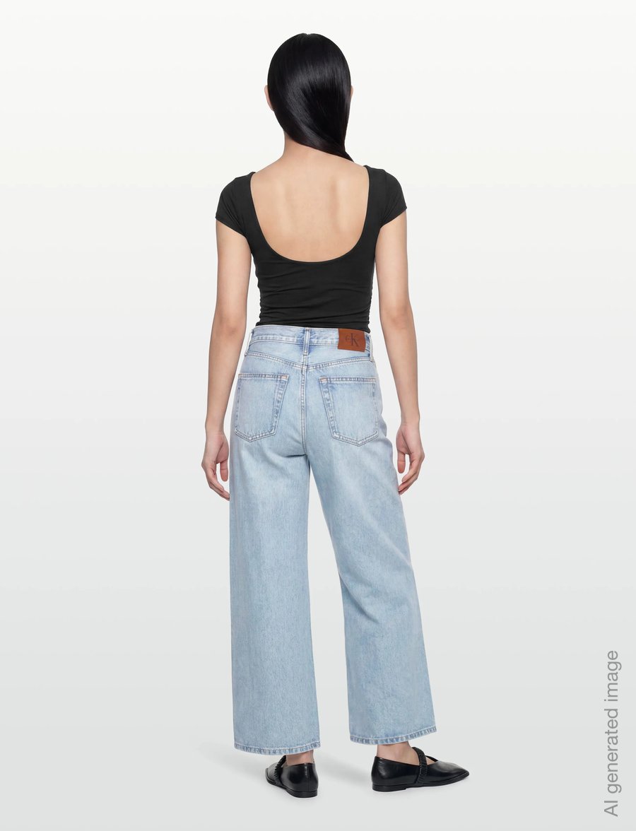 Calvin Klein Jeans - THE WIDE LEG SAGE STONE - wide leg jeans - sage stone - 4