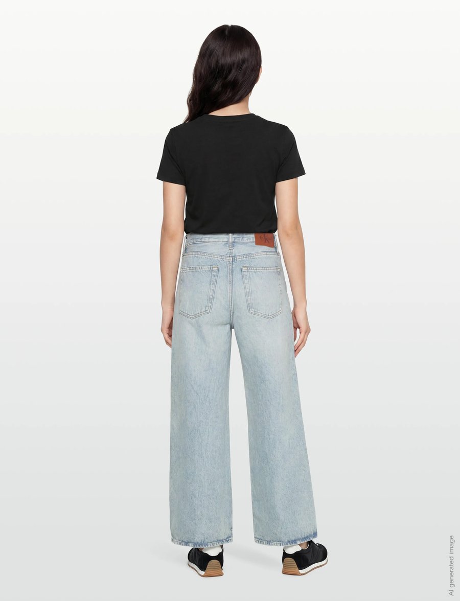 Calvin Klein Jeans - LOW RISE BAGGY INDIGO STONE - wide leg jeans - indigo stone - 5