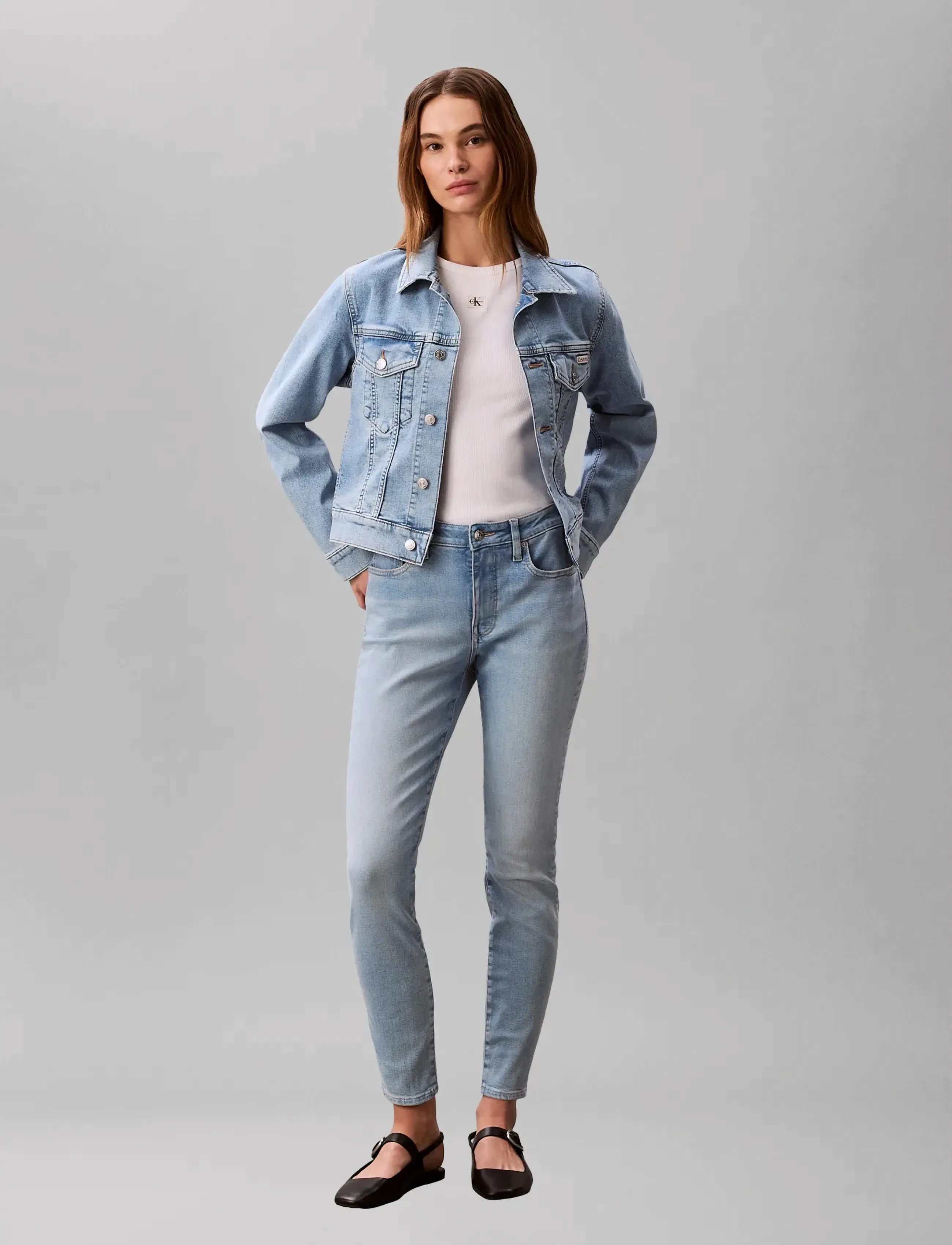 Calvin Klein Jeans LS CLASSIC TRUCKER COASTAL LIGHT - Riided - COASTAL LIGHT / blue