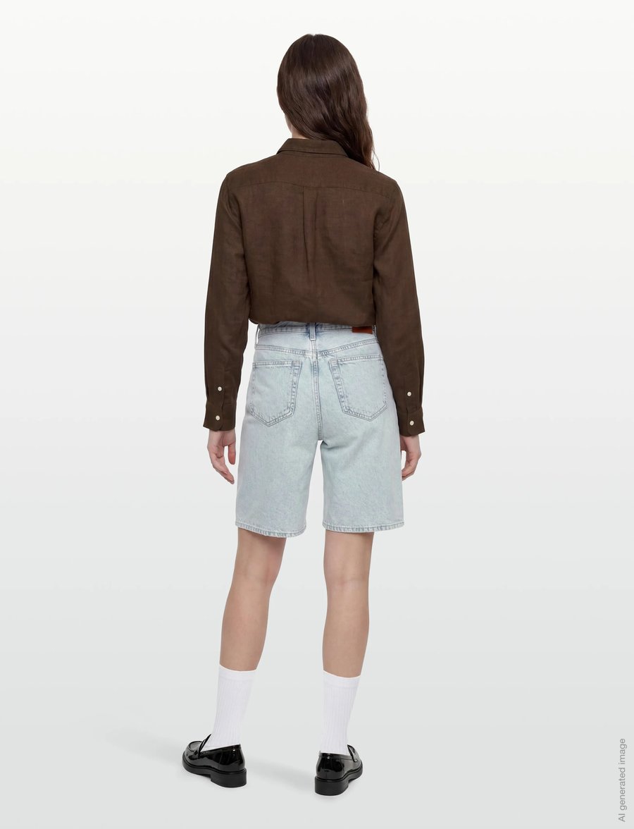 Calvin Klein Jeans - THE BERMUDA SHORT BLEACHED BLUE - jeansshorts - bleached blue - 4
