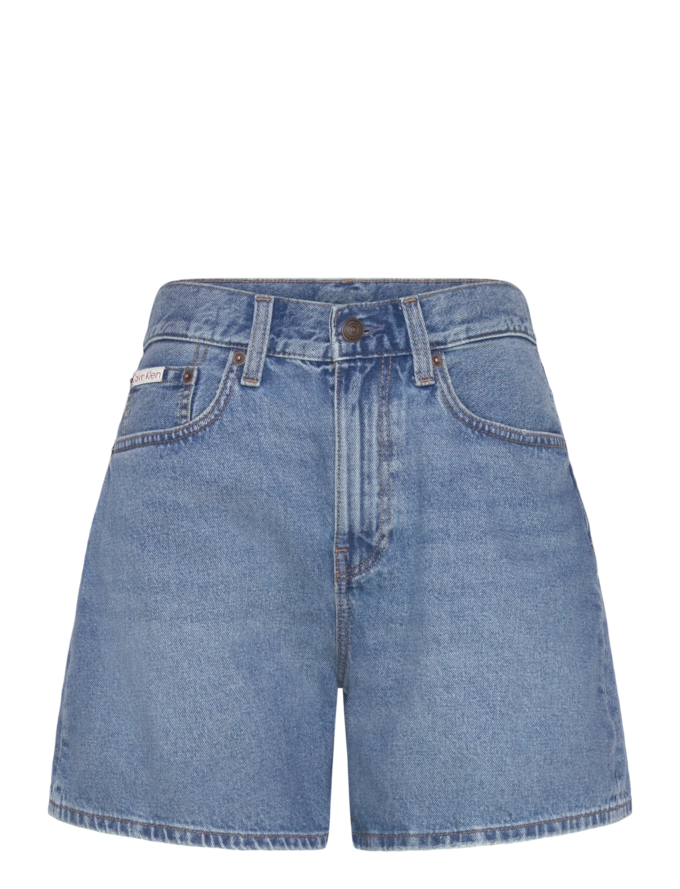 Calvin Klein Jeans HI RISE A-LINE SHORT BLUE CAROLI - Tøj - BLUE CAROLINE / blue