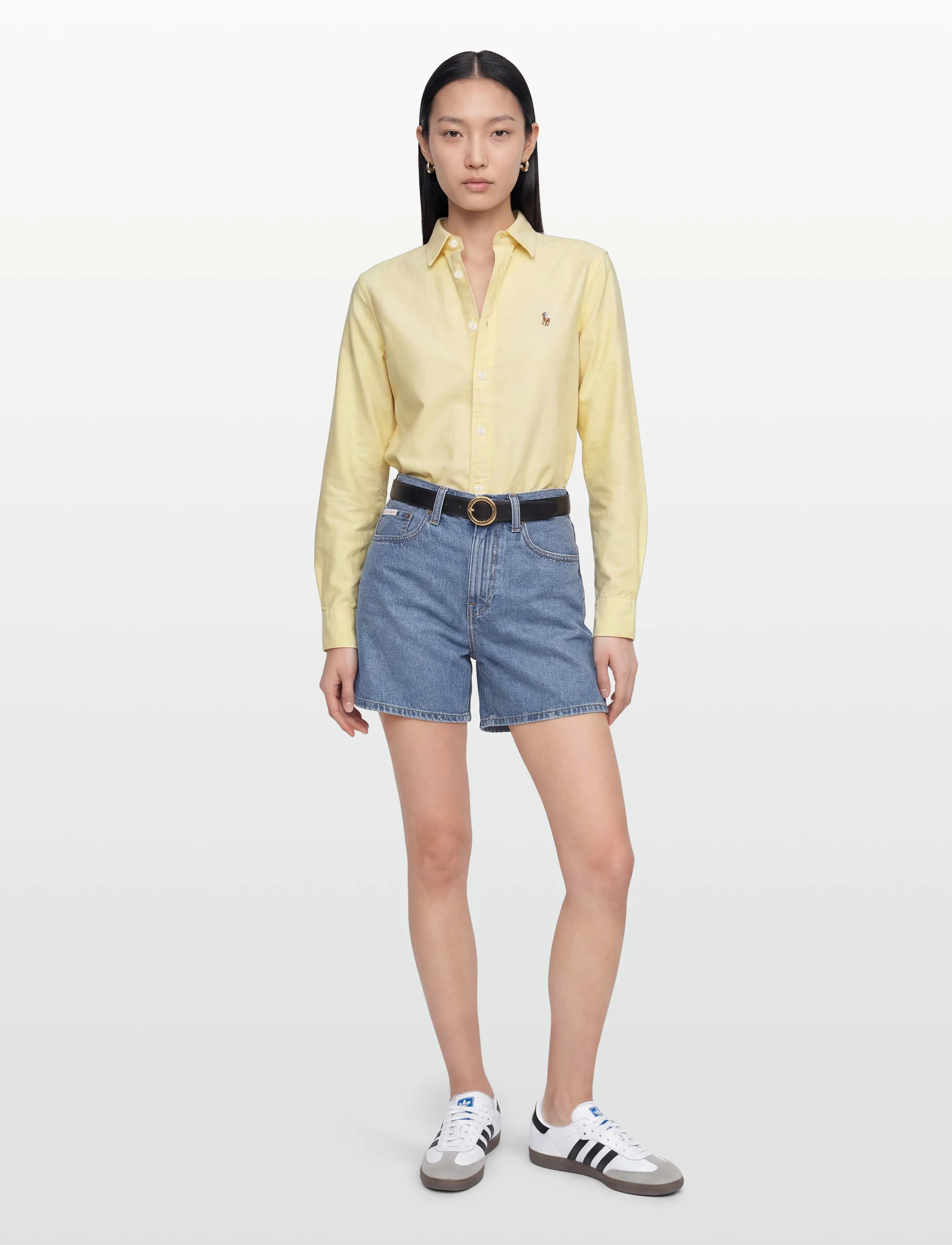 Calvin Klein Jeans HI RISE A-LINE SHORT BLUE CAROLI - Shorts - BLUE CAROLINE / blue