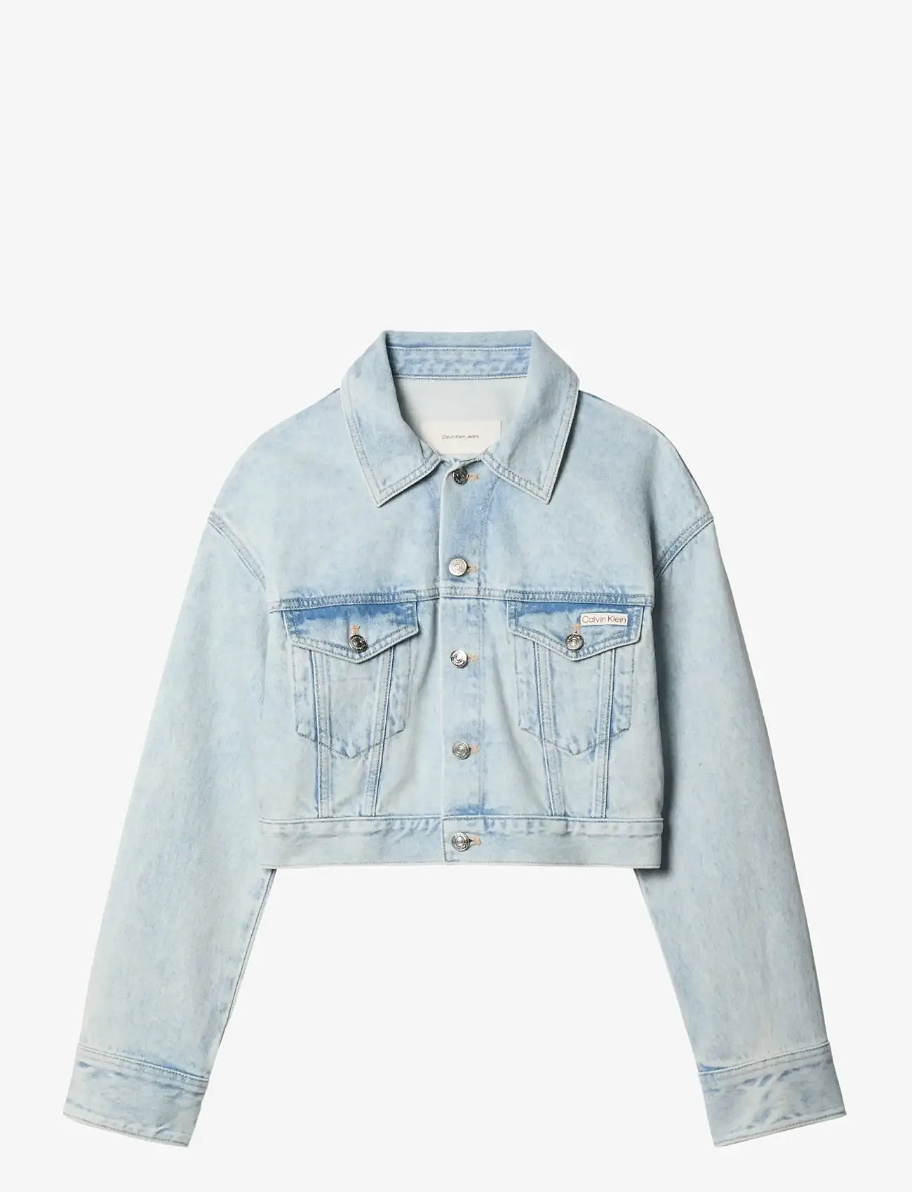 Calvin Klein Jeans - DENIM CROPPED TRUCKER BLEACHED B - forårsjakker - bleached blue - 1