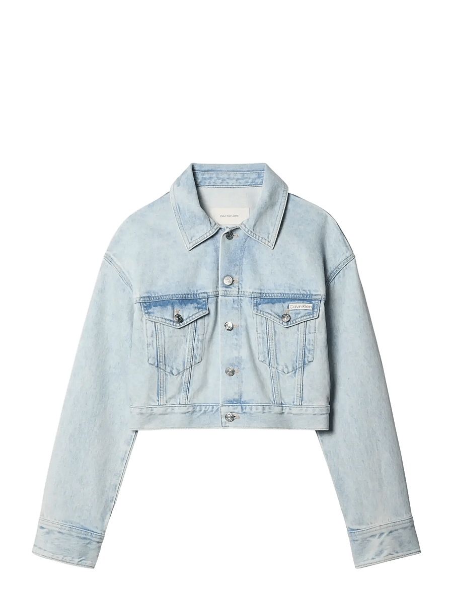 Calvin Klein Jeans - DENIM CROPPED TRUCKER BLEACHED B - forårsjakker - bleached blue - 1