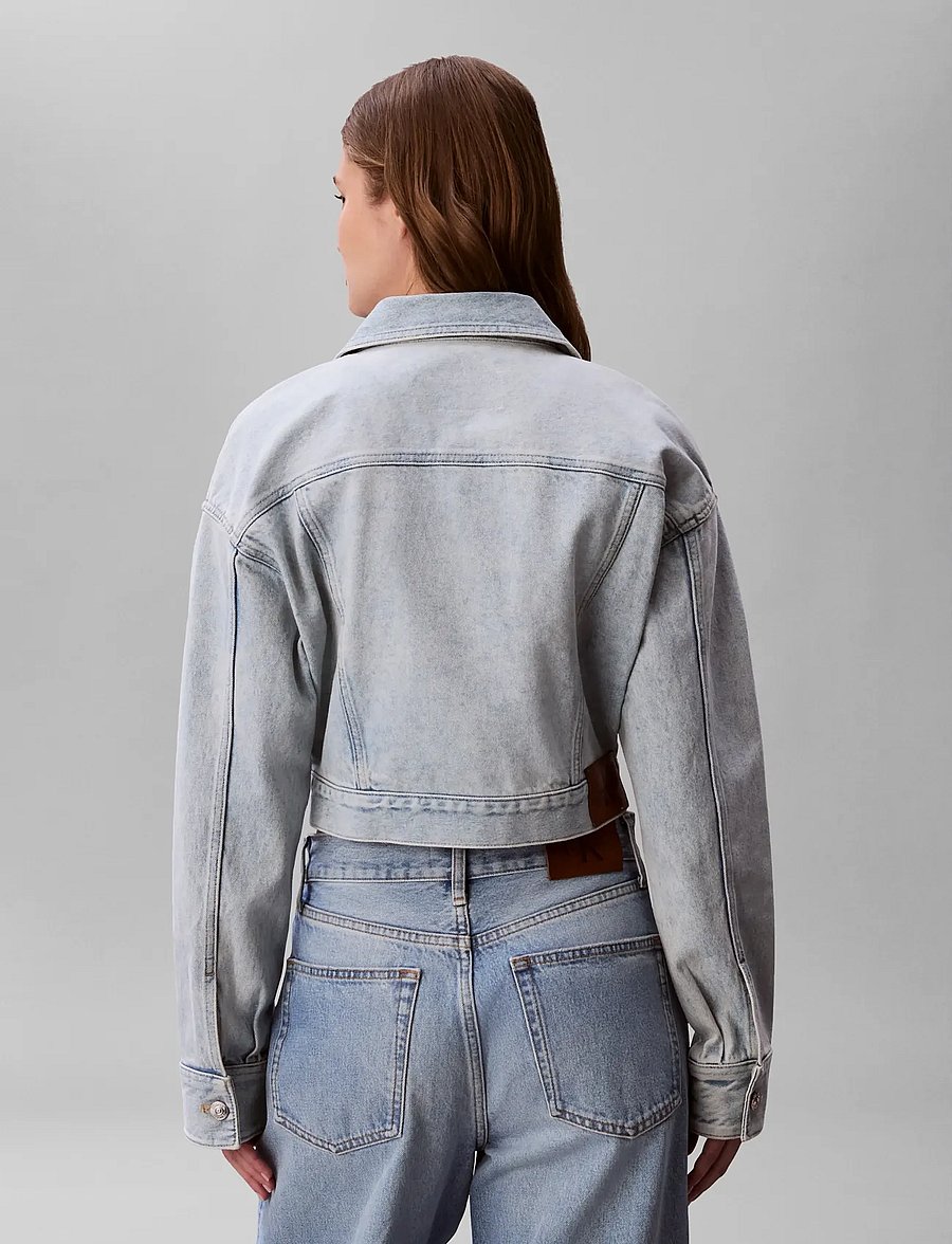 Calvin Klein Jeans - DENIM CROPPED TRUCKER BLEACHED B - forårsjakker - bleached blue - 2