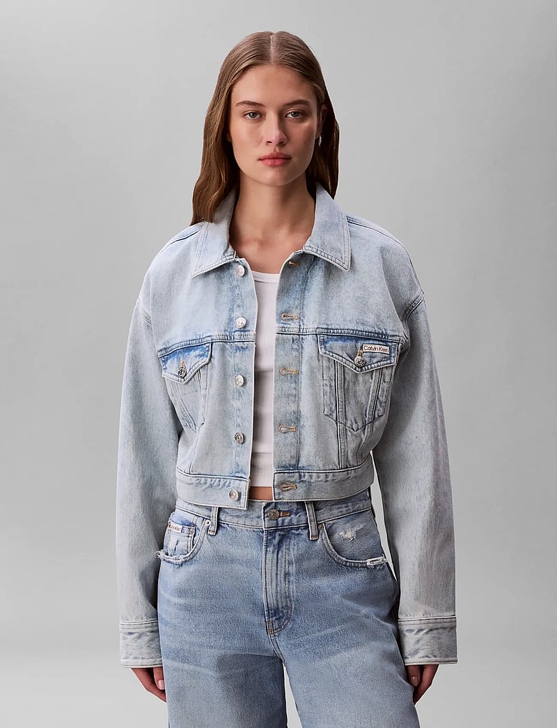 Calvin Klein Jeans - DENIM CROPPED TRUCKER BLEACHED B - forårsjakker - bleached blue - 3